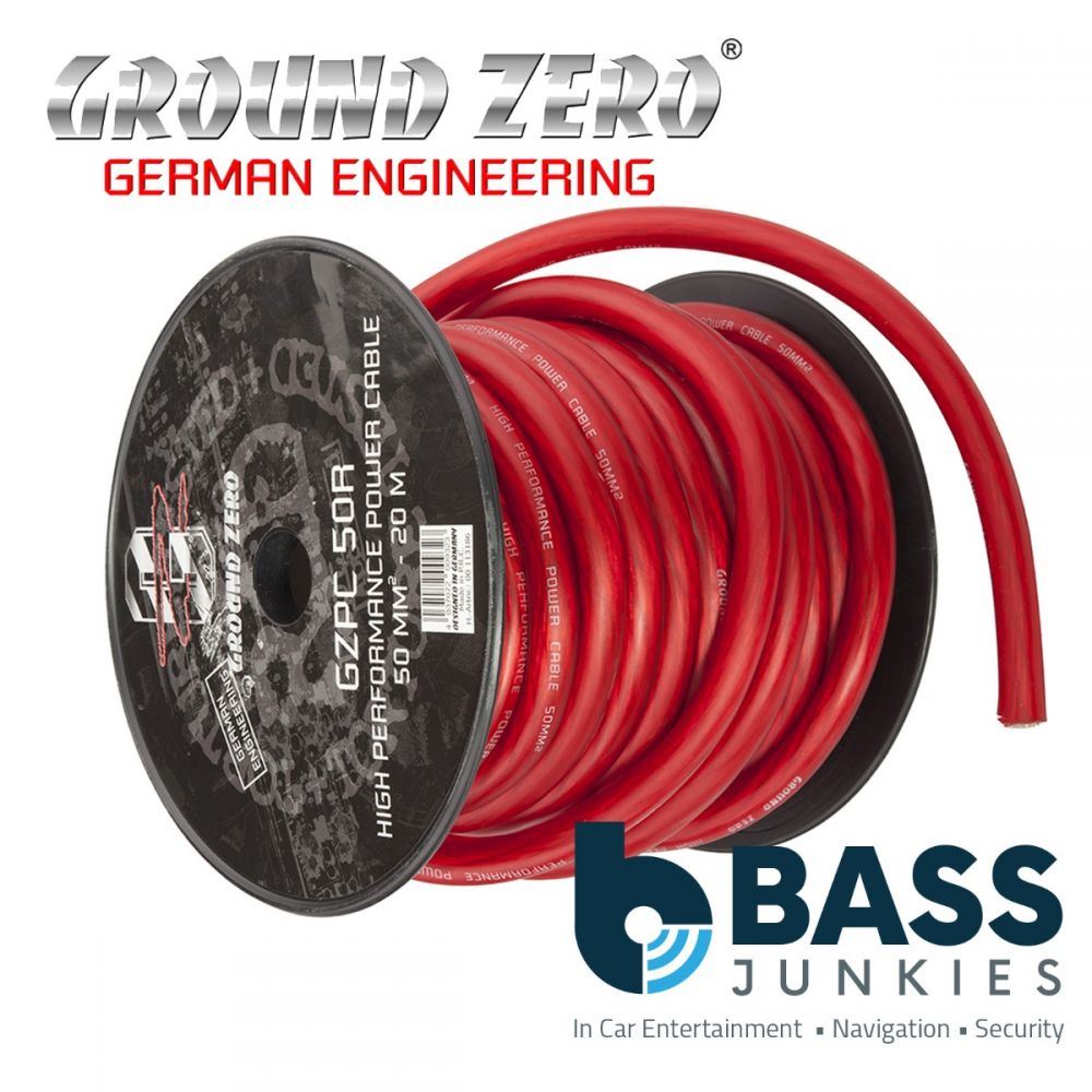 Ground Zero GZPC 50R - 50 mm² Red power cable spool 20m spool