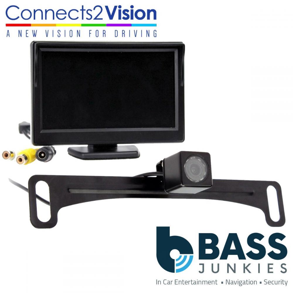 Connects2 Universal Car Van Reverse Number Plate Camera & 5" Dash Mount Screen Kit