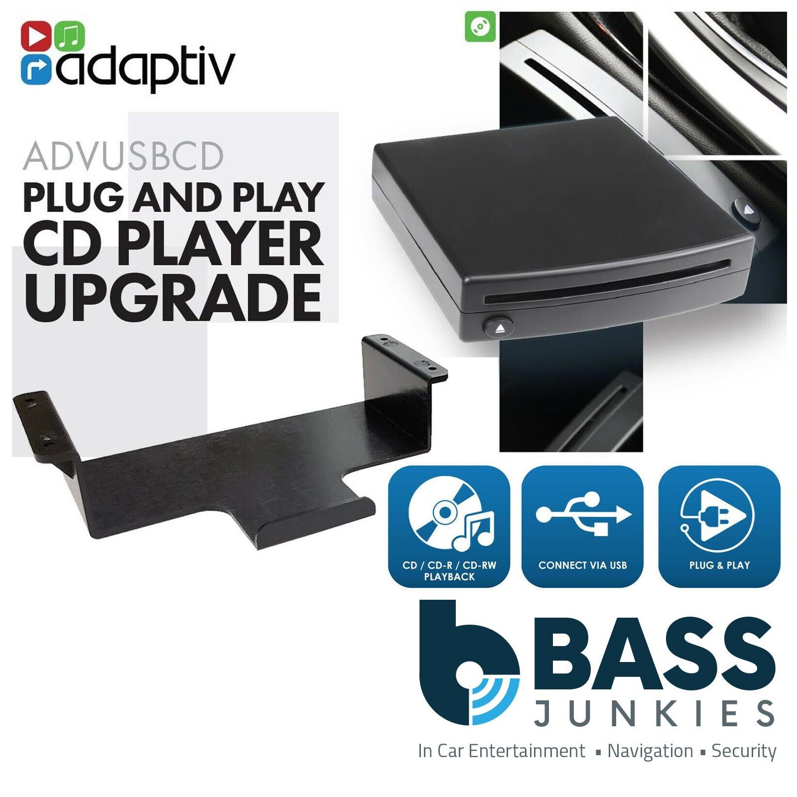 Adaptiv ADV-USBCD - Retrofit USB Direct Plug & Play Add on CD Player for Vehicles Without a CD Mech
