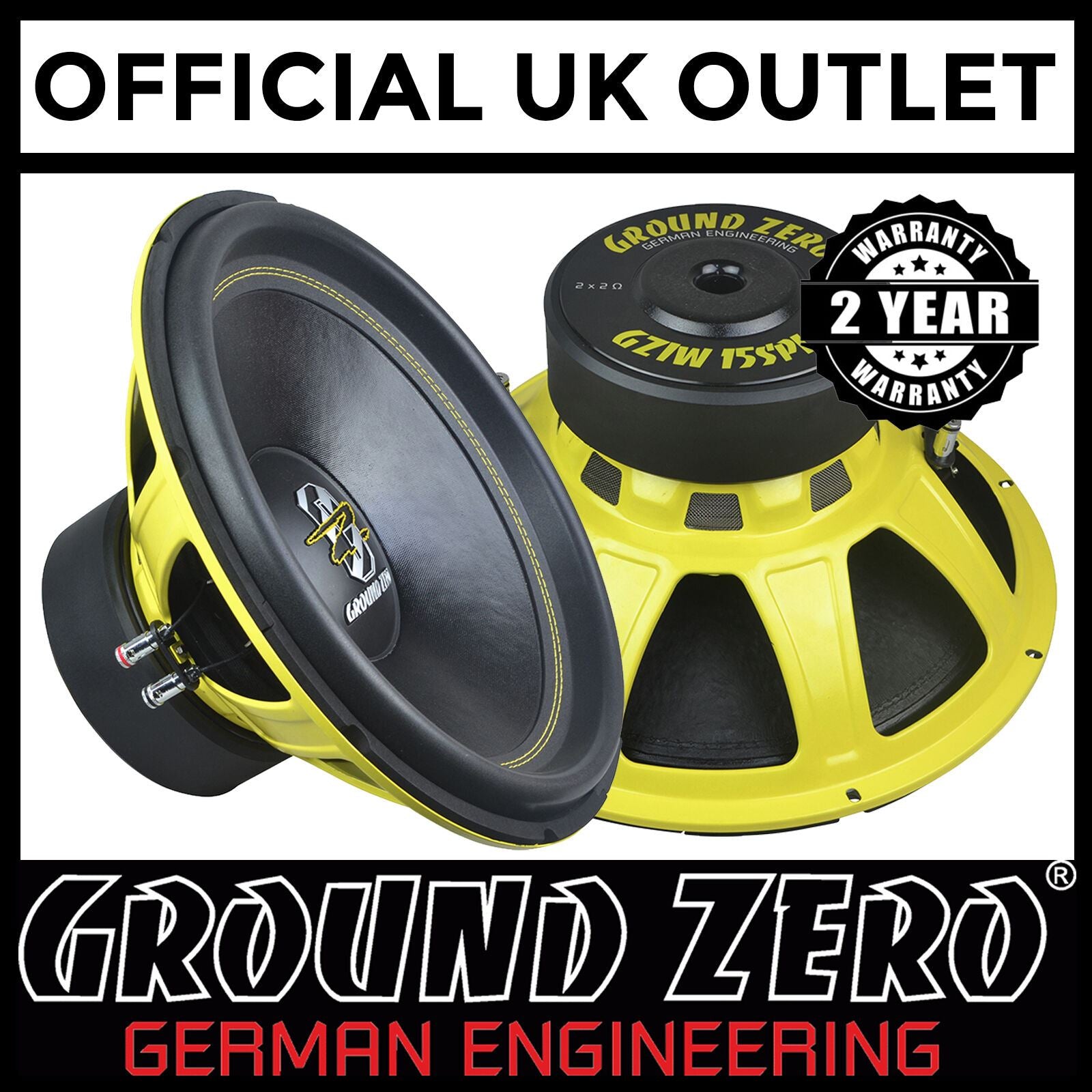 Ground Zero GZIW 15SPL - 15" Inch 38cm 1200 Watts Dual 2 Ohm Car SPL Sub Subwoofer
