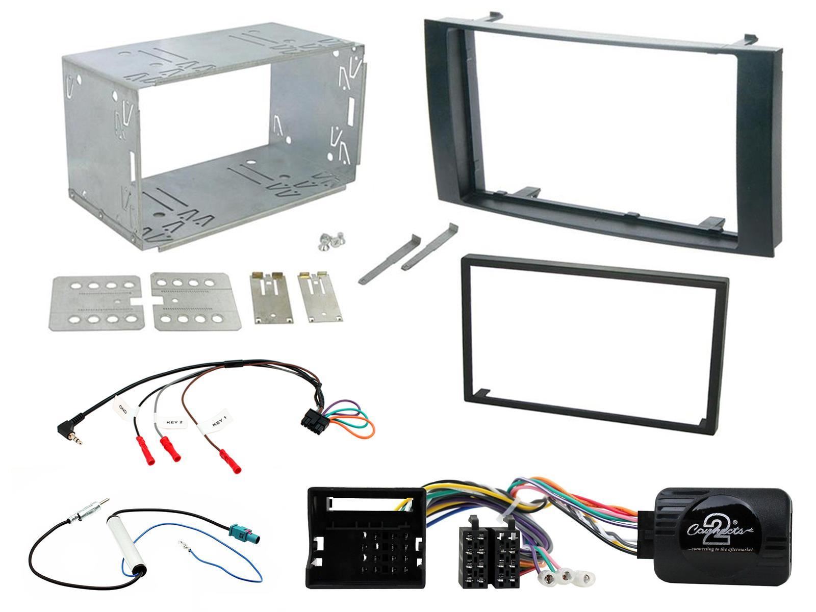 Connects2 CTKVW03 - Volkswagen Toureg 2004 - 2010 Double Din Fascia & Steering Wheel Interface Installation Kit