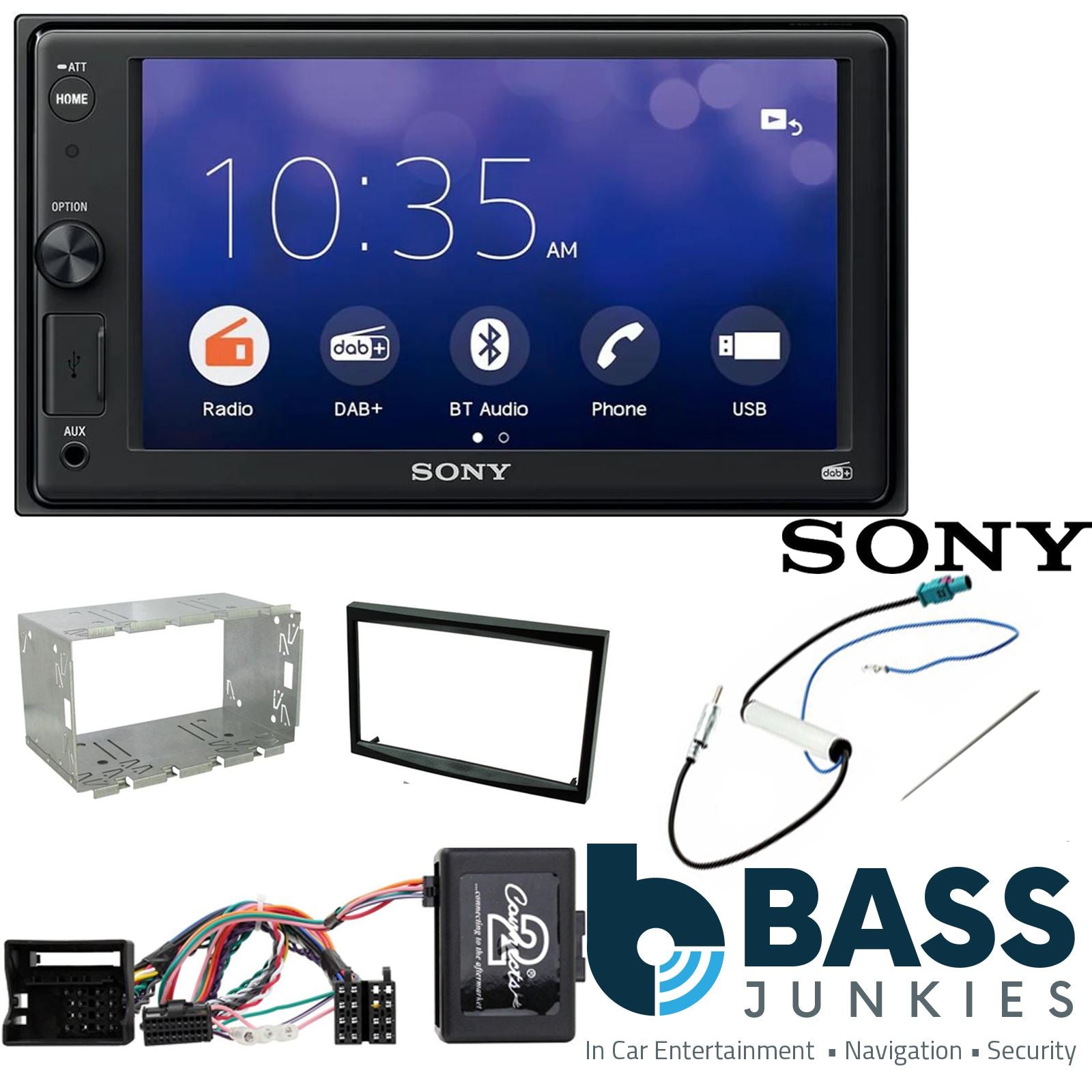 SONY XAV-1550D DAB+ Smart Bluetooth Car Radio + Stereo fitting kit + Steering Wheel Controls Loom for Peugeot 207 2006-2012 | Peugeot 307 2005-2008 | Peugeot Expert 2006-2017
