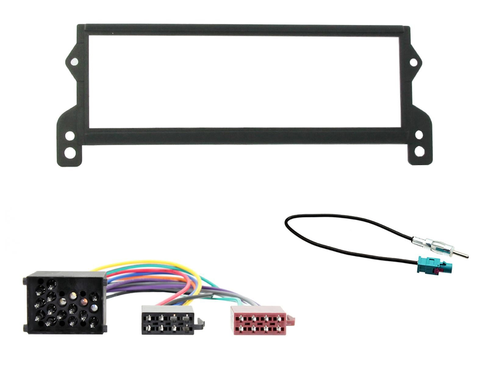 Single Din Stereo Fitting Kit + Steering Wheel Stalk Controls to fit BMW Mini 2001-03