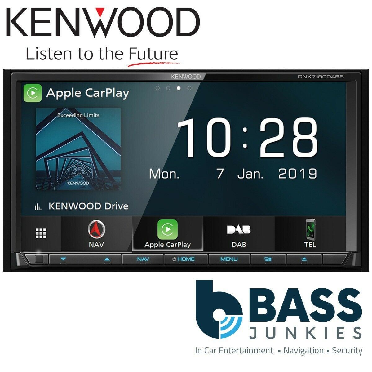 Kenwood DNX-7190DABS - 7” DAB DVD CD MP3 USB Navigation Bluetooth Car AV Stereo Radio Tuner Player