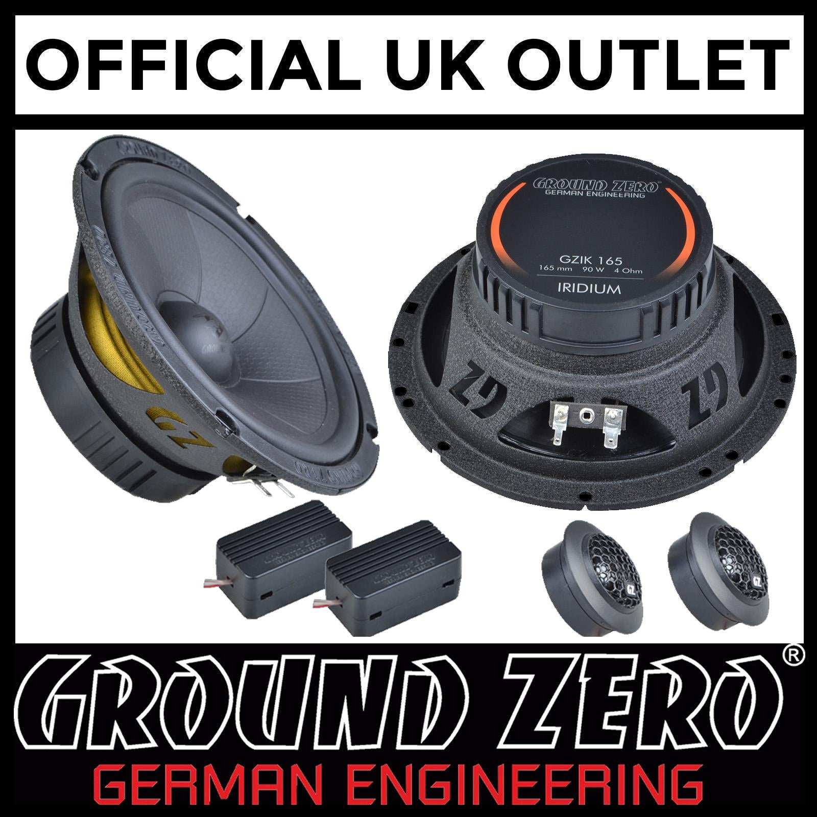 Ground Zero GZIC 16X - 6.5" Inch 16.5cm 150 Watts 2-Way Component Car Speakers