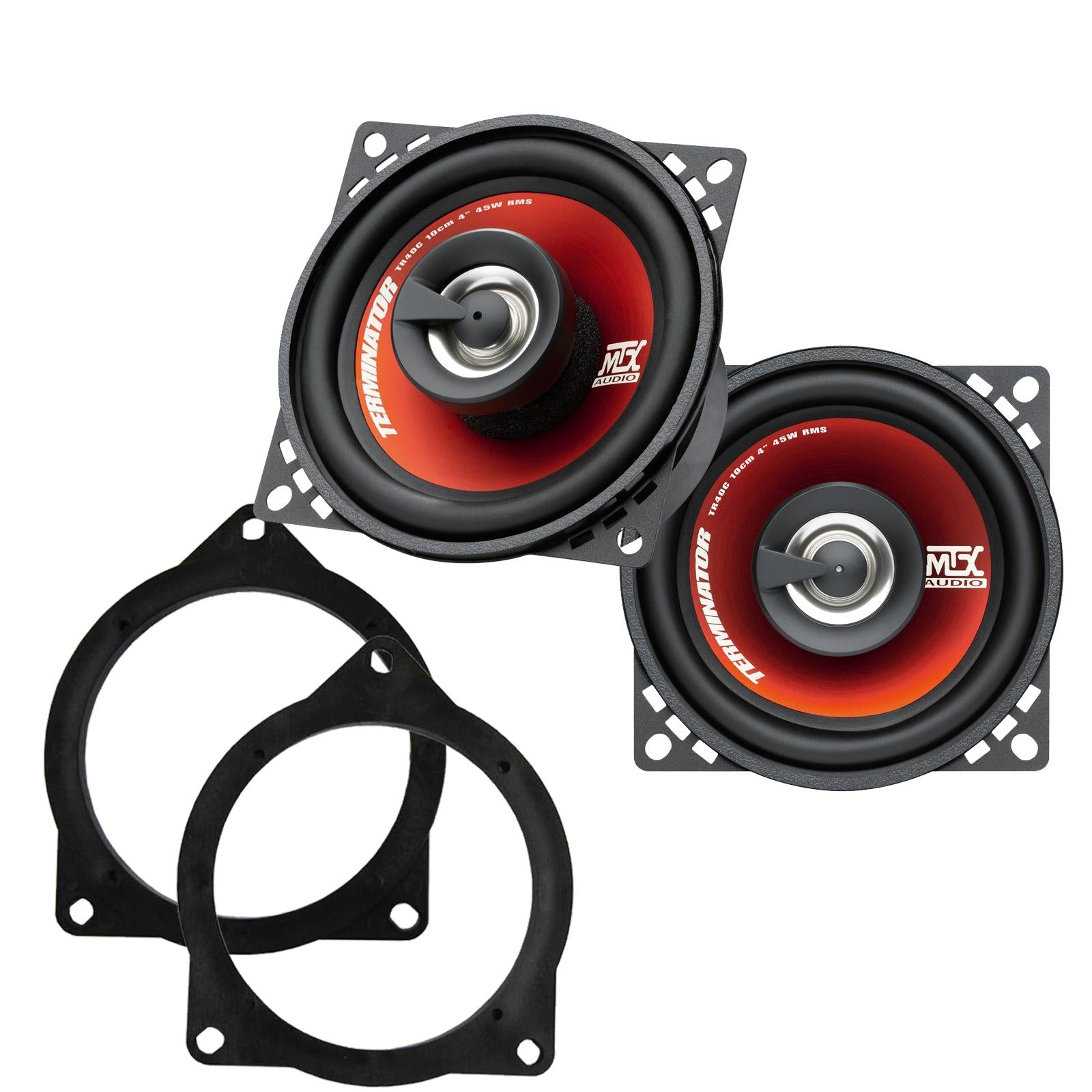 MTX TR40C 100mm/10cm/4" 2-Way Coaxial Car speakers (Per Pair Max 620|90 watts RMS) Fits BMW 3-Series 2011-19 | 4-Series 13-20 | 5-Series 03-10