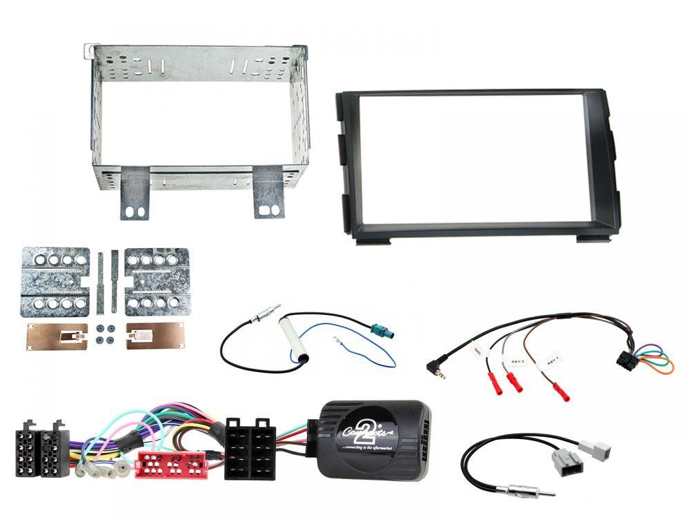 Connects 2 CTKKI03 - KIA Ceed/Pro Ceed 2009 - 2012 Double Din Facia & Steering wheel Interface Fitting Installation Kit (Black Facia Panel)