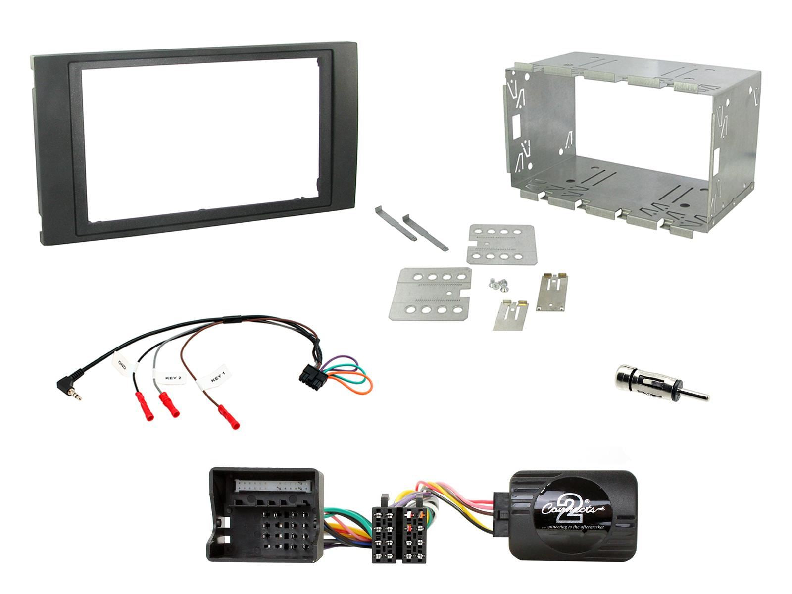 Grundig 6.8" Apple Android Double Din Stereo Fitting Kit + Steering Wheel Stalk Controls to fit Ford C-Max 2003-10 | Ford Focus 2004-07 | Ford Fiesta 2005-08