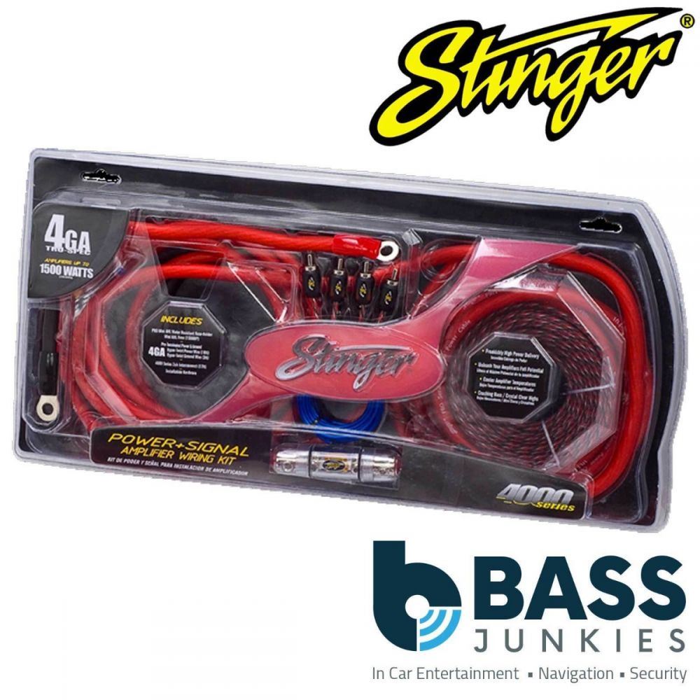 STINGER SK4641 - 4000 Series 4 Gauge AWG 1500 Watts Car Amp Amplifier Wiring Kit