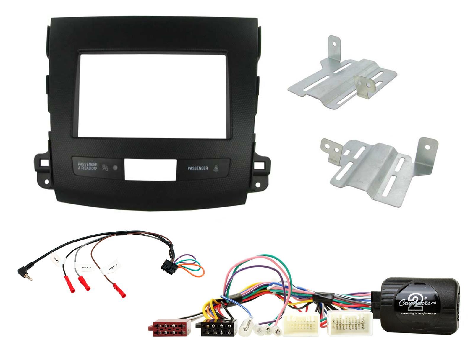 Sony DSX-B700 Bluetooth MP3 USB AUX 4 x 55W Double Din Car Stereo Radio Player + Connects2 Double Din + Steering Wheel Controls fits Mitsubishi Outlander 2007-13