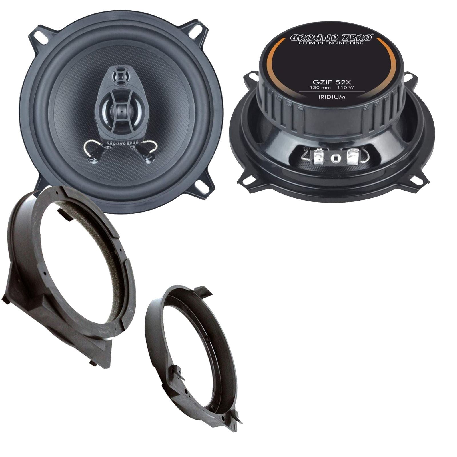 Ground Zero 2-Way 130mm/13cm/5.25" Car Coaxial Speakers (Pair Max 220 Watts) Fits Honda Jazz <-2008