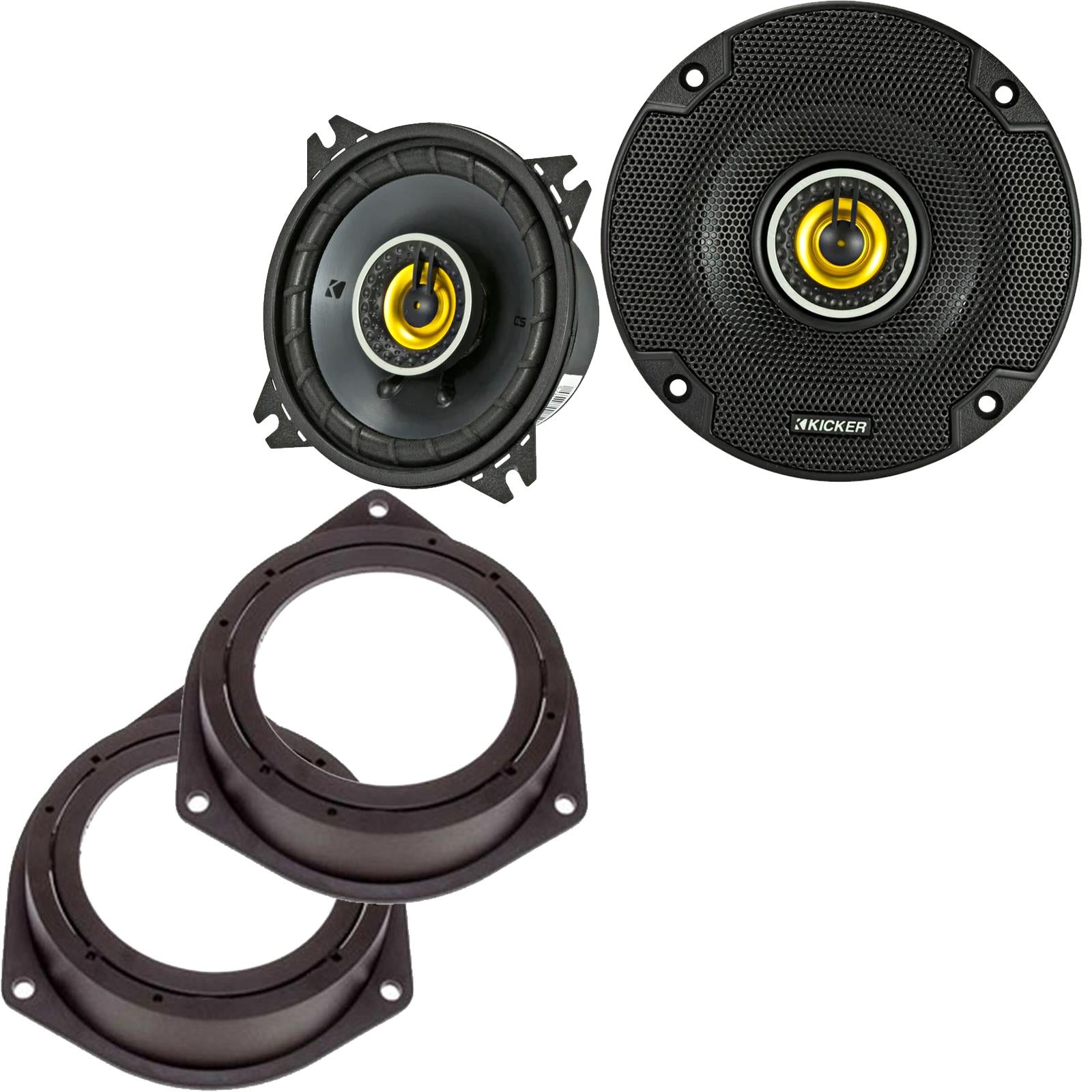 Kicker CSC44 100mm/10cm/4" 2-Way Coaxial Car speakers (Per Pair Max 300|100 watts RMS) Fits Vauxhall Astra 2005-10 | Corsa 06-14