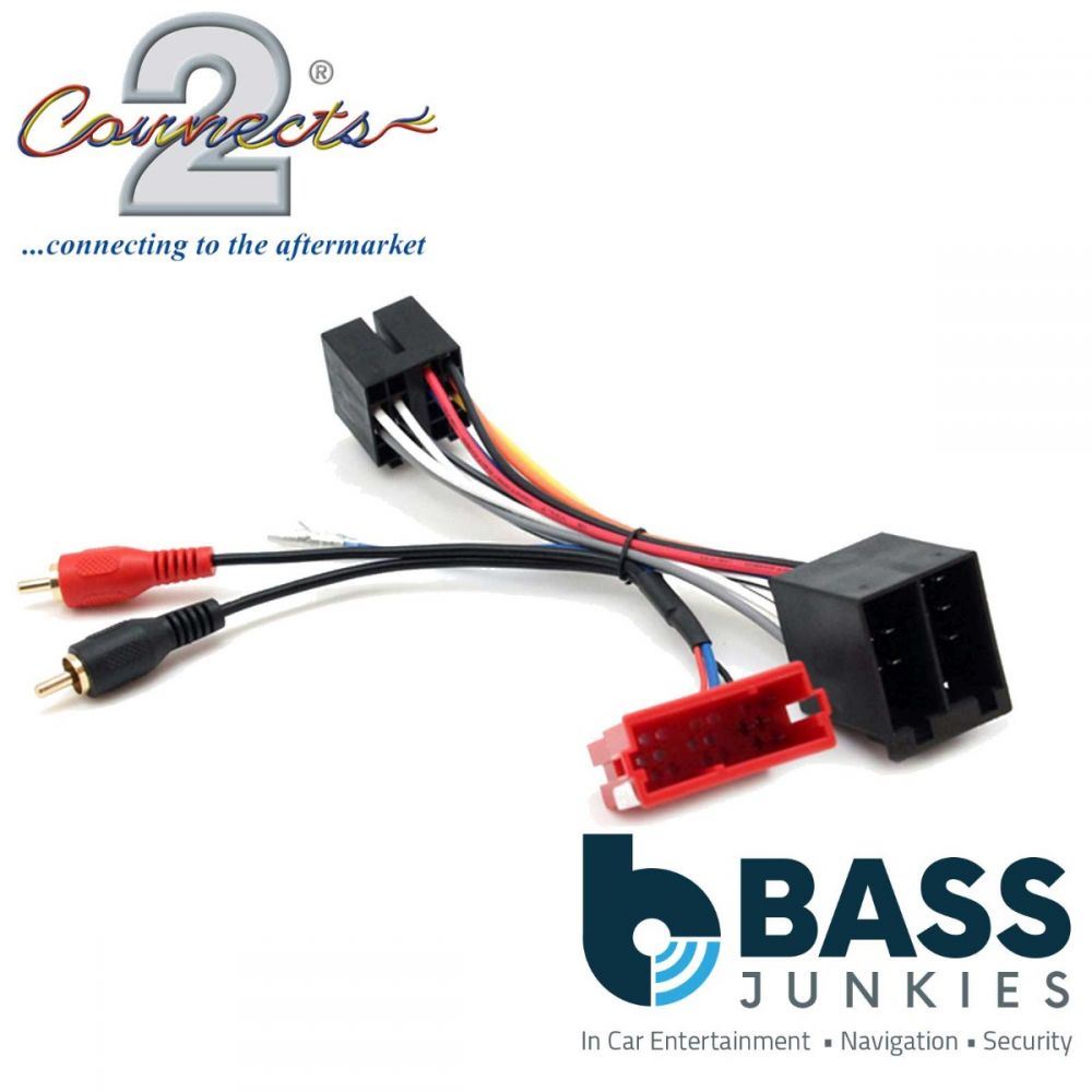 Connects2 CT20AU10 - Audi A2 A3 A4 A6 A8 Rear Amplified RCA Bypass Car Stereo Harness Lead