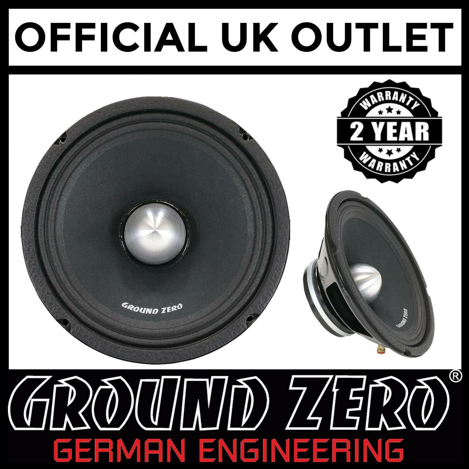 Ground Zero GZCM 8.0NEO - 8" 180 Watts RMS Midwoofer Car Van Single Speaker
