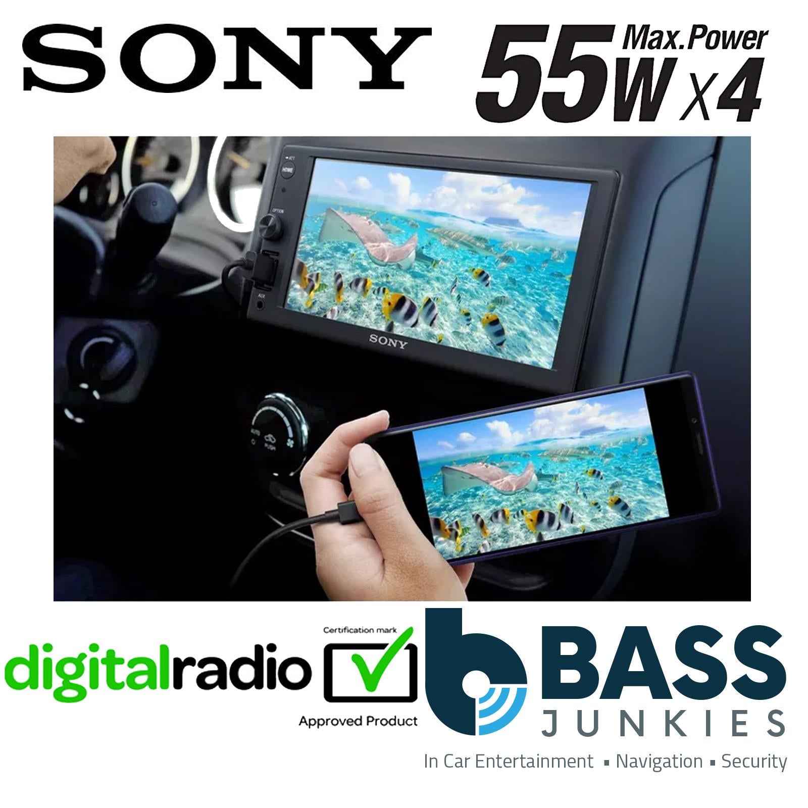 Sony XAV-1550D Car Stereo 6.2" Touch Screen Double Din Bluetooth | USB | DAB+ Radio | FM Radio | WebLink Cast mirrors your smartphone contents | Rear�view camera ready | Anti-Glare Screen | Extra Bass