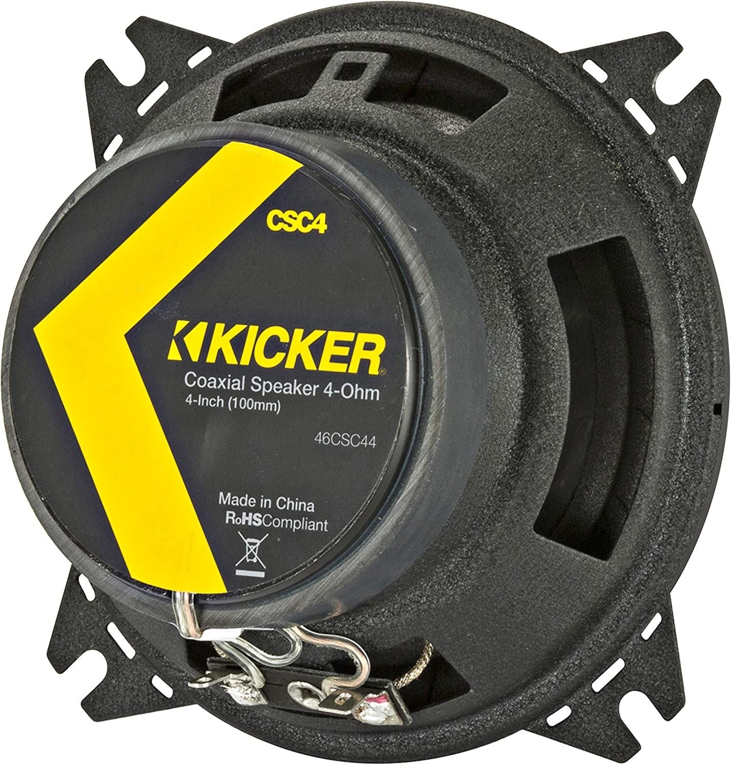 Kicker CSC44 100mm/10cm/4" 2-Way Coaxial Car speakers (Per Pair Max 300|100 watts RMS) Fits Ford KA 2009-16