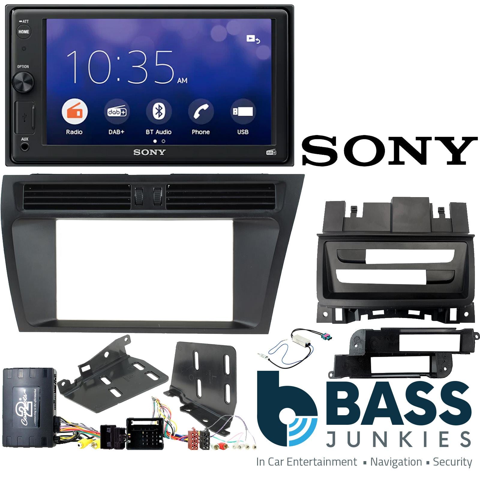 SONY XAV-1550D DAB+ Smart Bluetooth Car Radio + Stereo fitting kit + Steering Wheel Controls Loom for Audi A4 2008-2016 | Audi A5 2008-2016
