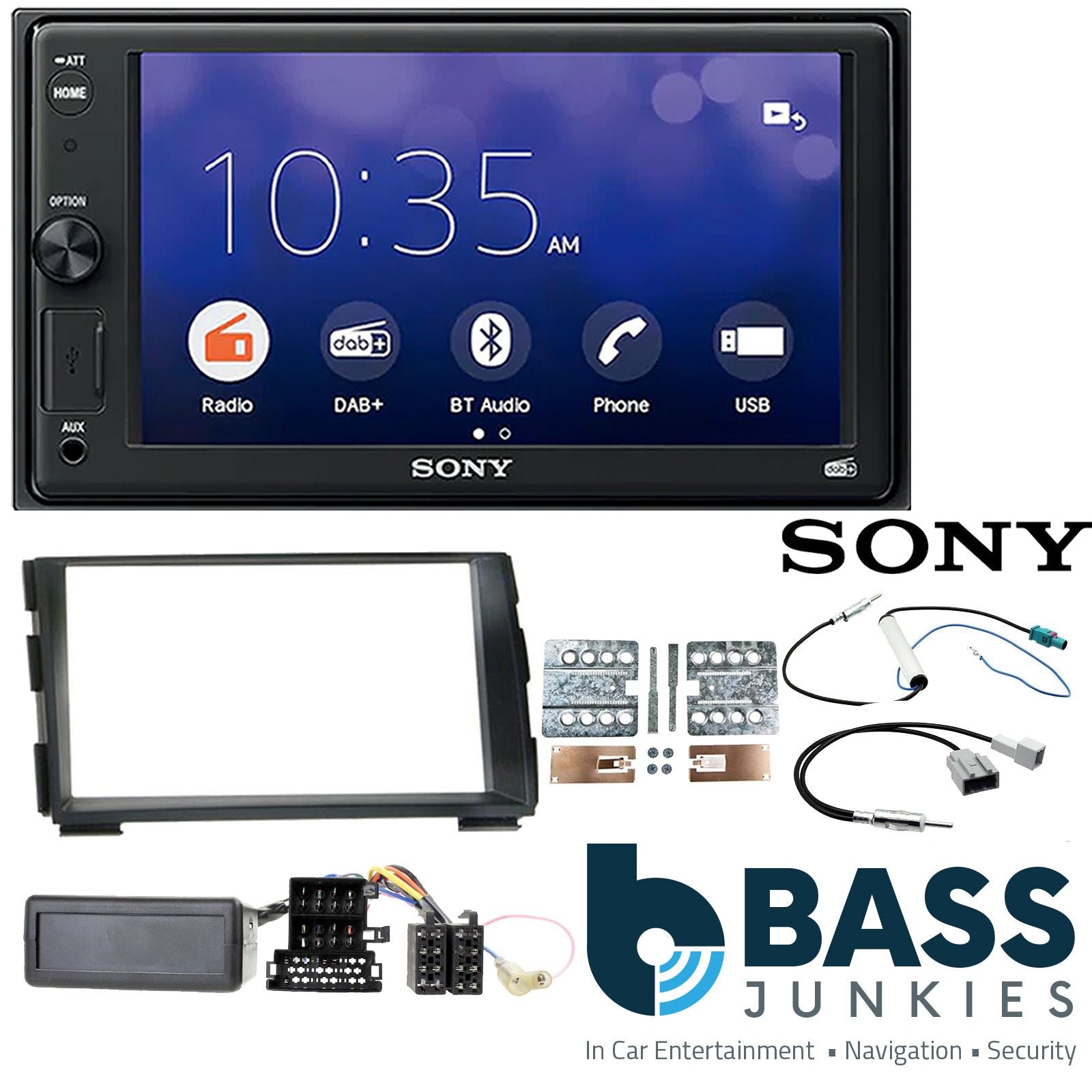 SONY XAV-1550D DAB+ Smart Bluetooth Car Radio + Stereo fitting kit + Steering Wheel Controls Loom for Kia Pro-Cee'd 2009-2012 | Kia Cee'd 2009-2012