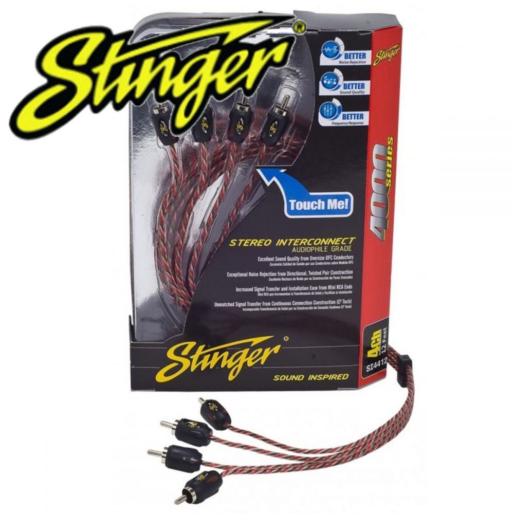 Stinger SI4420 4000 Series 6.10 Metre 20Ft 4 Channel Car Stereo Directional Twisted RCA