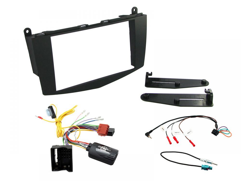 Connects 2 CTKMB03 - Mercedes Benz C Class W204 2007 - 2011 Double Din Fascia & Steering Wheel Interface Installation Kit