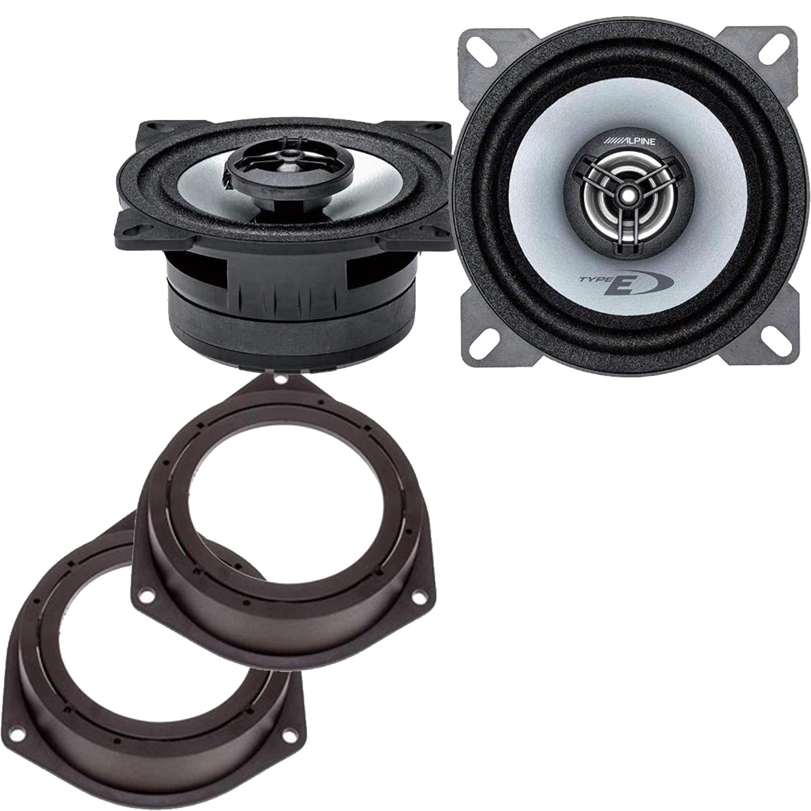 Alpine SXE-1025S 2-Way 360W Coaixal Speakers Supplied with Brackets for Vauxhall Corsa 2006-2014 [Rear Doors 100mm - 120mm. D Model]