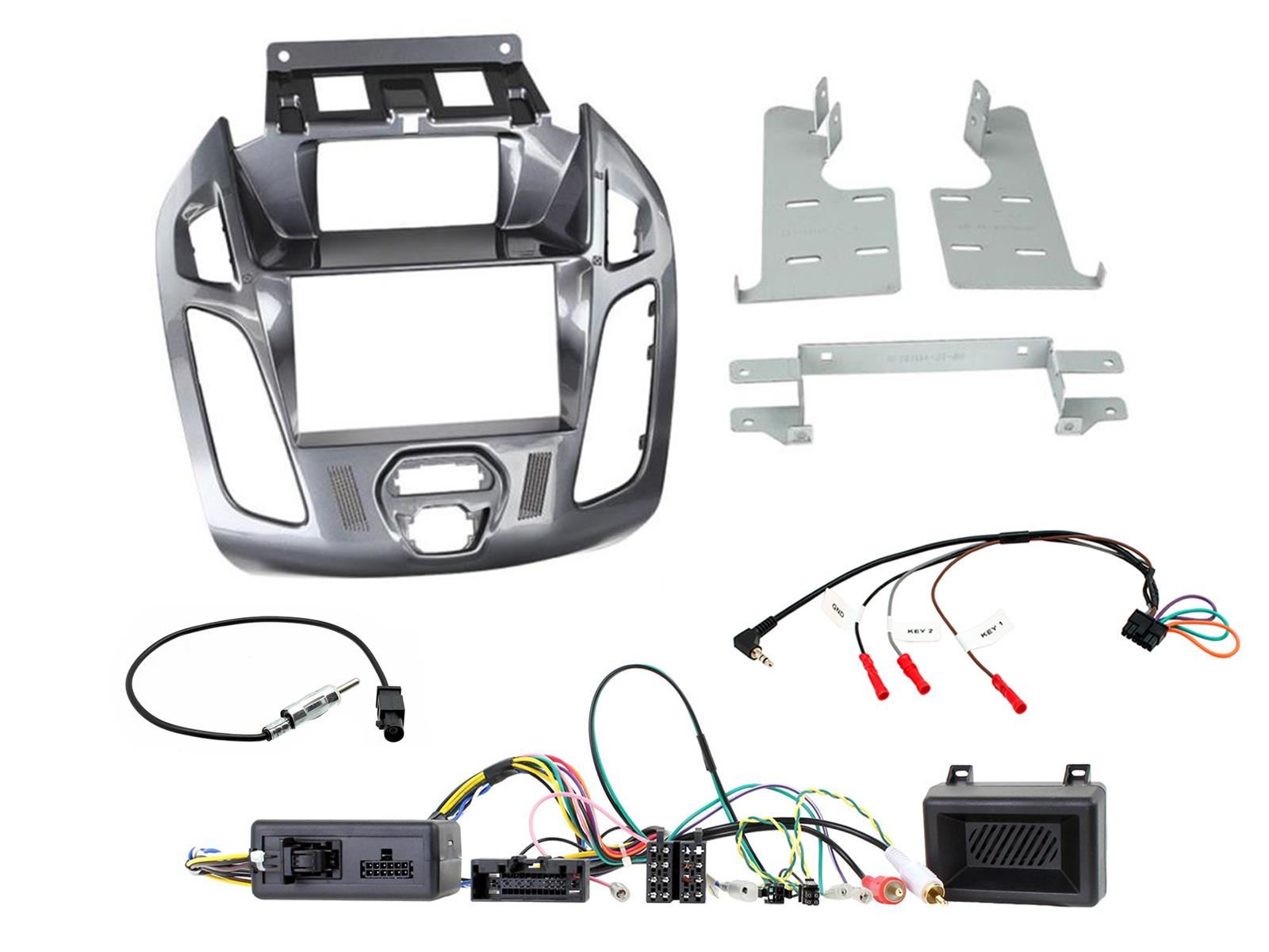 Grundig 6.8" Apple Android Double Din Stereo Fitting Kit + Steering Wheel Stalk Controls to fit Ford Transit-Connect 13-21