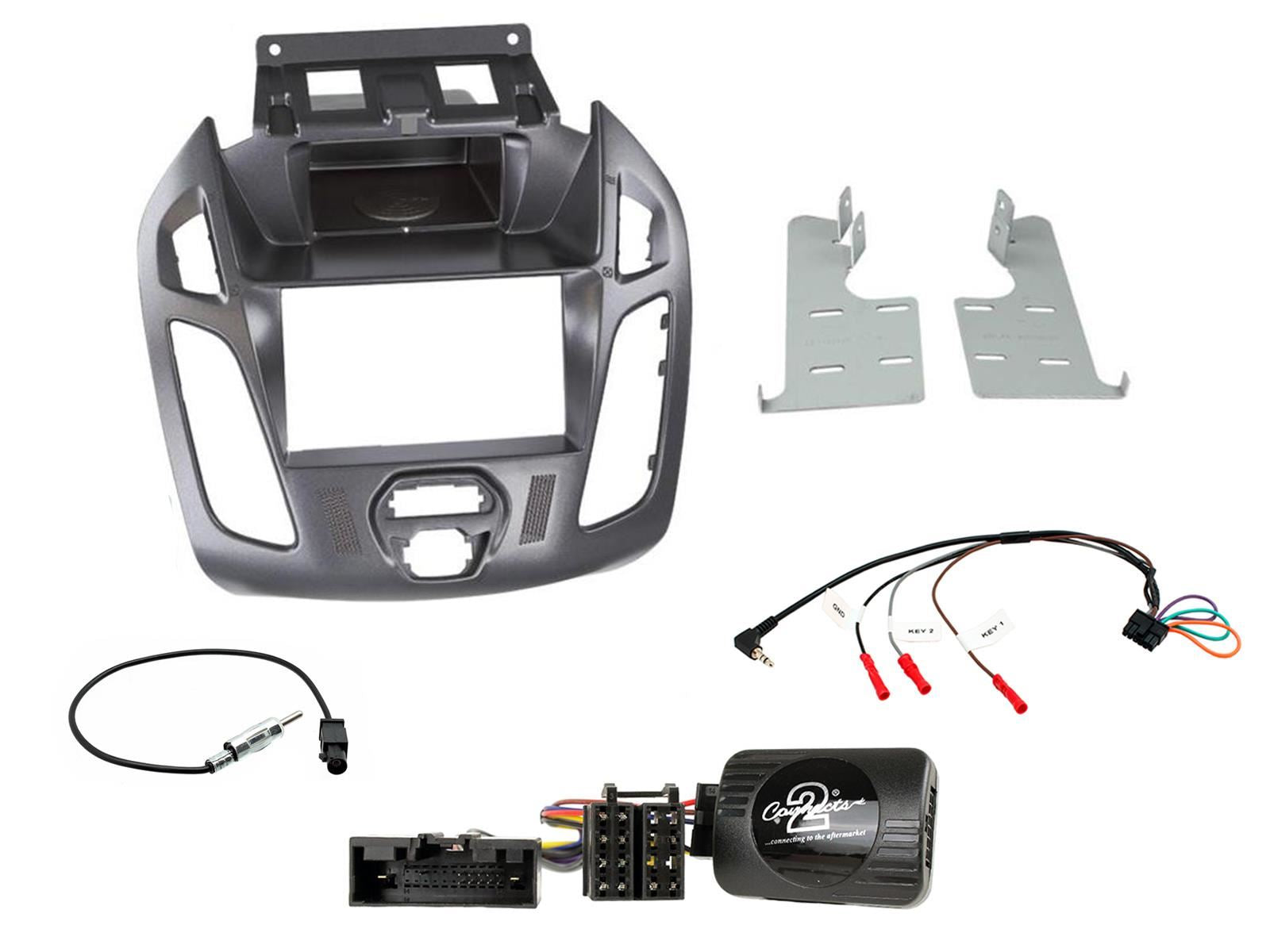 SONY 6.2" Screen Blutooth Double Din Stereo Fitting Kit + Steering Wheel Stalk Controls to fit Ford Transit-Connect 13-21