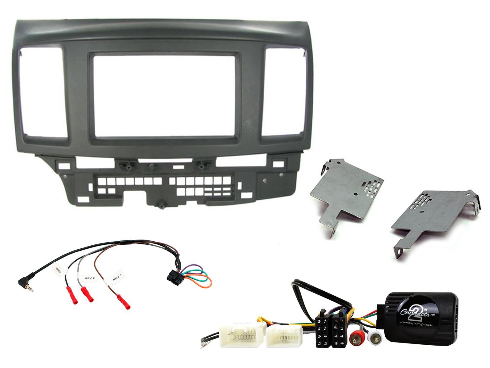 Sony DSX-B700 Bluetooth MP3 USB AUX 4 x 55W Double Din Car Stereo Radio Player + Connects2 Double Din + Steering Wheel Controls fits Mitsubishi Lancer 2008-10