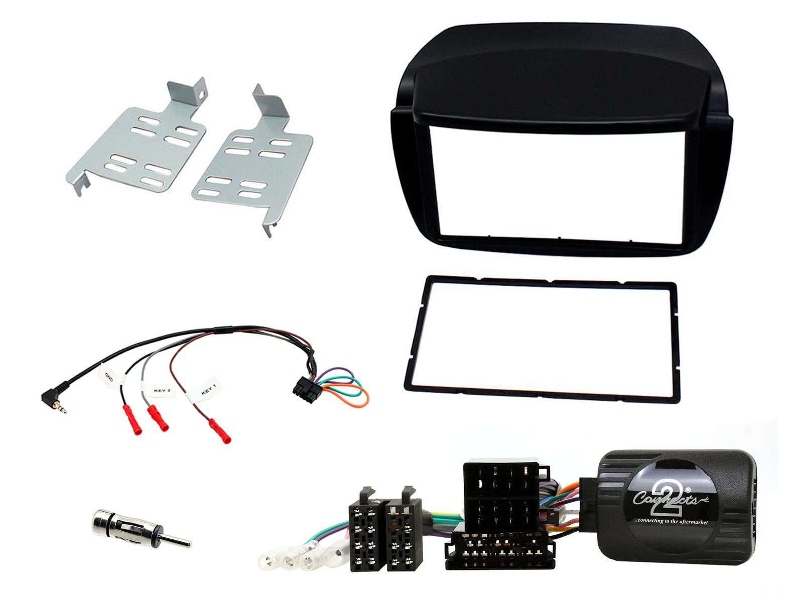Grundig 6.8" Apple Android Double Din Stereo Fitting Kit + Steering Wheel Stalk Controls to fit Vauxhall Combo 2012-15 | Fiat Doblo 2010-15