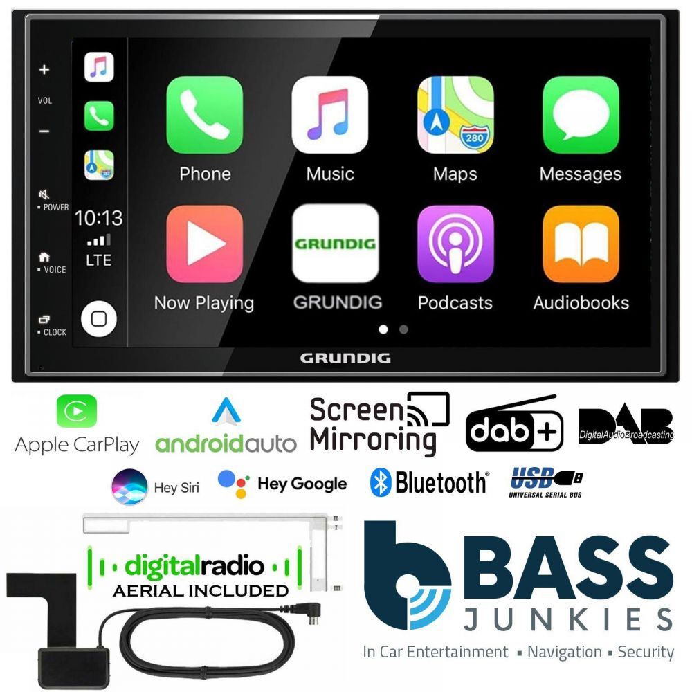 Grundig GX-3800 Car Stereo DAB/DAB+ USB Bluetooth Apple CarPlay Android Auto Screen
