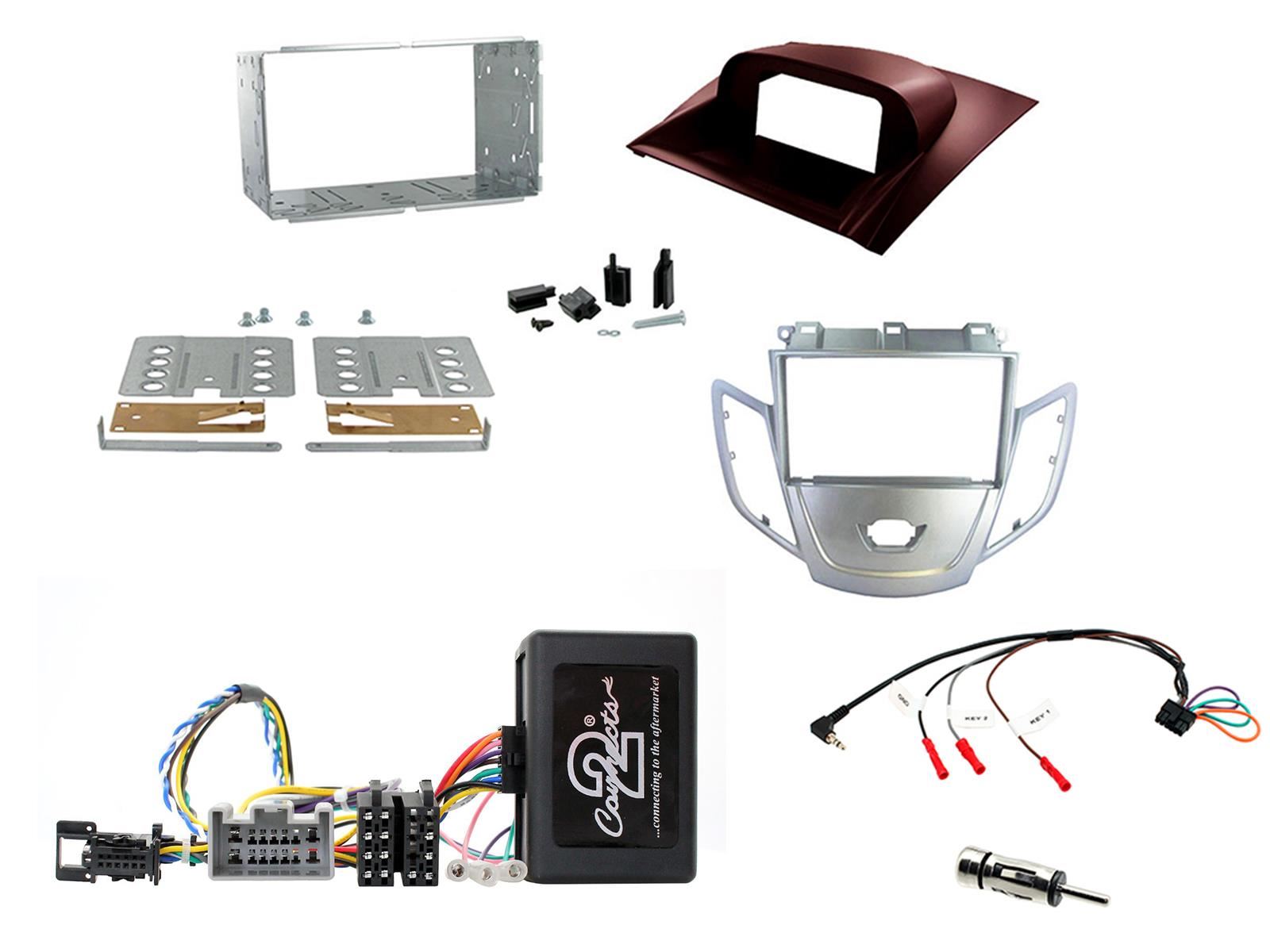 Grundig 6.8" Apple Android Double Din Stereo Fitting Kit + Steering Wheel Stalk Controls to fit Ford Fiesta 2008-10