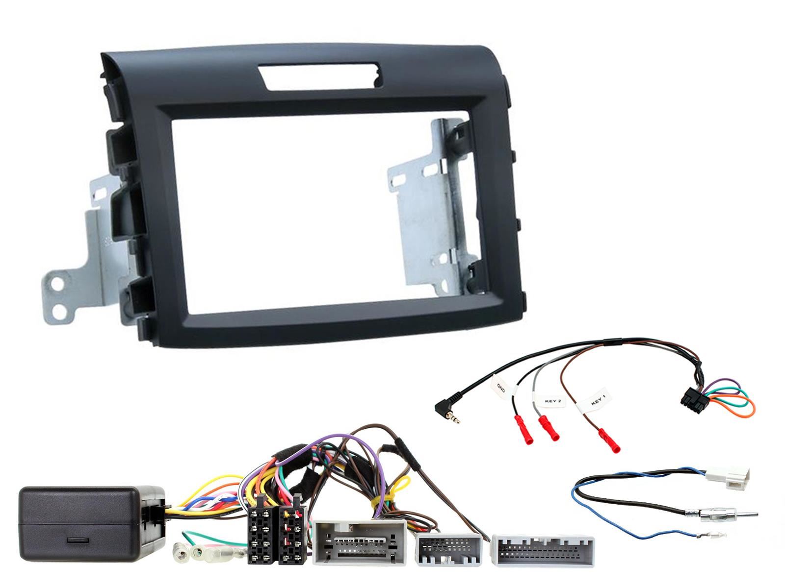 Grundig 6.8" Apple Android Double Din Stereo Fitting Kit + Steering Wheel Stalk Controls to fit Honda CR-V 2012-