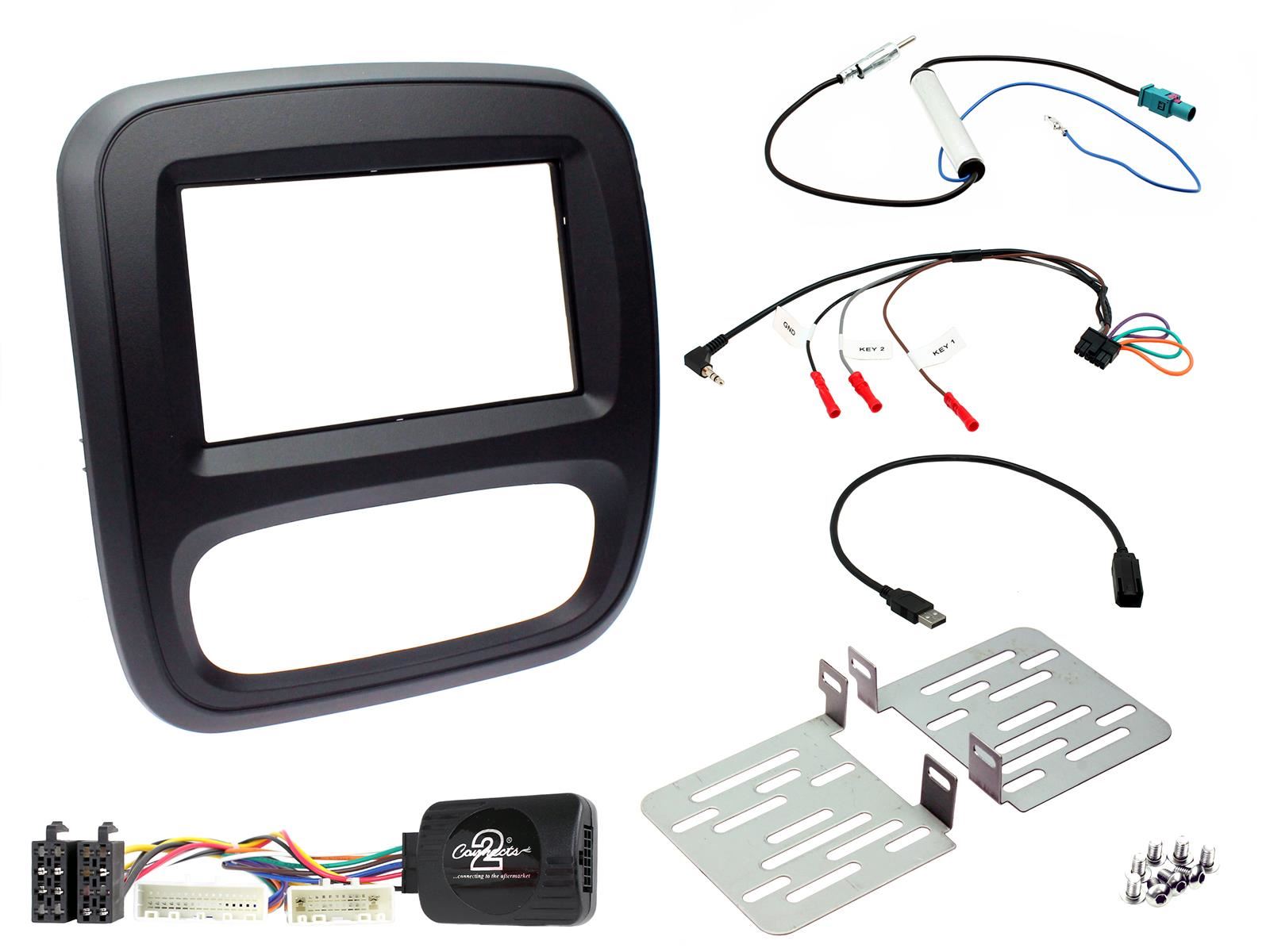 SONY DAB+ Apple | Android Double Din Stereo Fitting Kit + Steering Wheel Stalk Controls to fit Opel Vivaro 2014- | Vauxhall Vivaro 2014-18