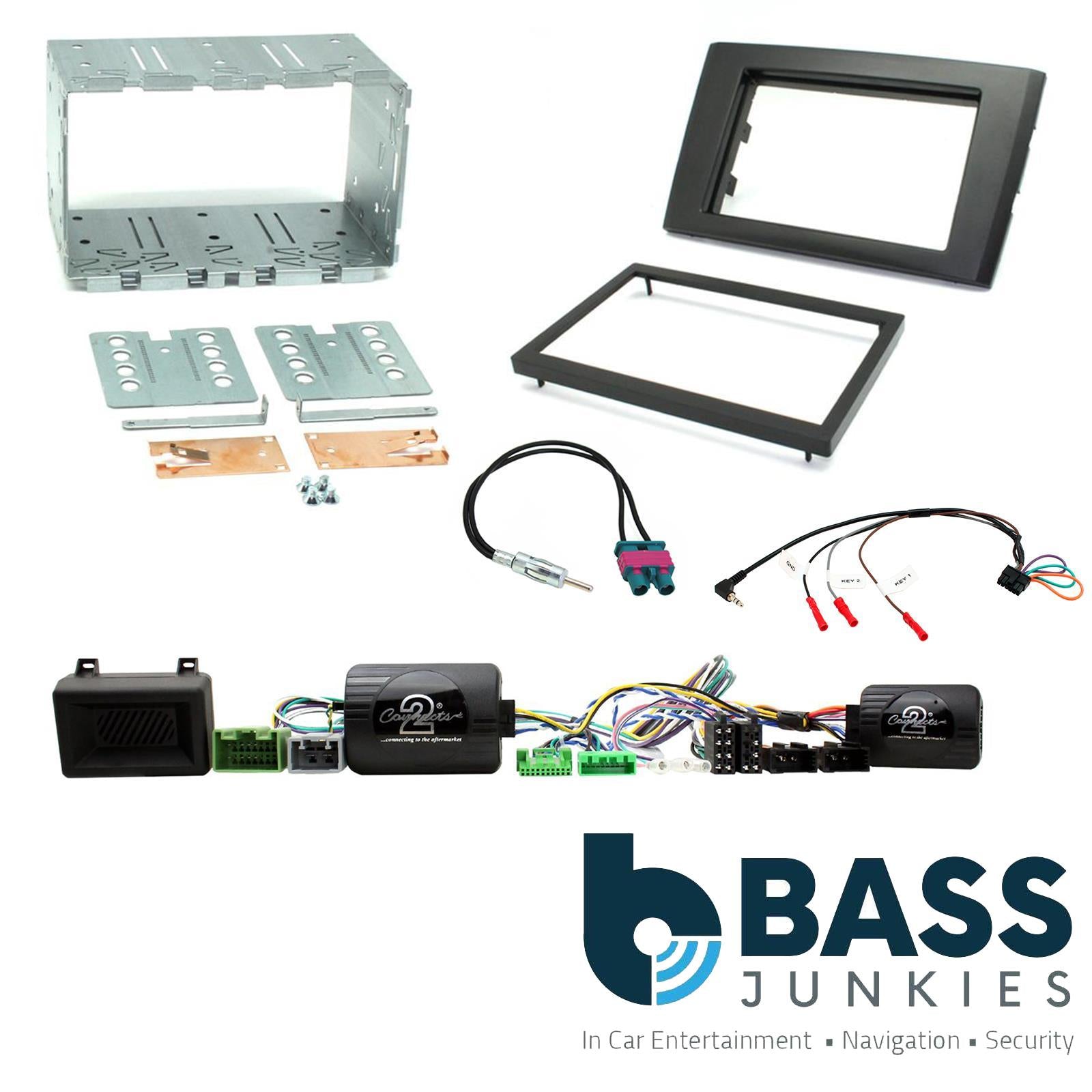 Connects2 CTKVL04 - Volvo XC90 2004 - 2014 ( Reverse Sensors ) Double Din Fascia & Steering Wheel Interface Installation Kit