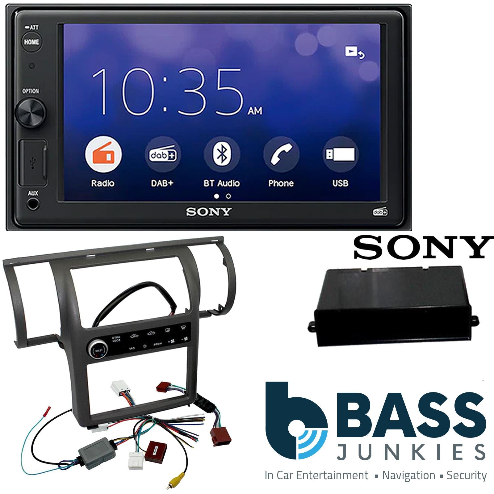 SONY XAV-1550D DAB+ Smart Bluetooth Car Radio + Stereo fitting kit + Steering Wheel Controls Loom for Nissan Skyline 2003-2004 | Infiniti G35 2003-2004