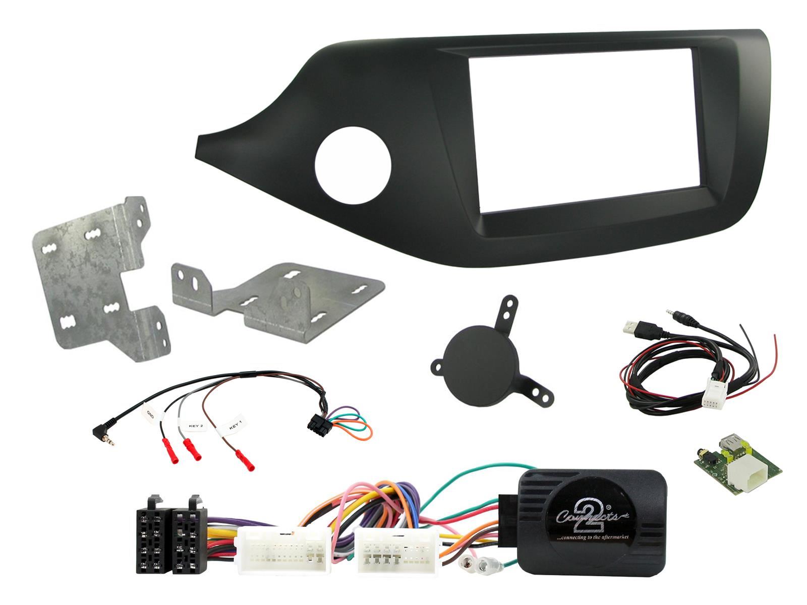 Grundig 6.8" Apple Android Double Din Stereo Fitting Kit + Steering Wheel Stalk Controls to fit Kia Cee'd 2012-18 | Kia Pro-Cee'd 2012-18
