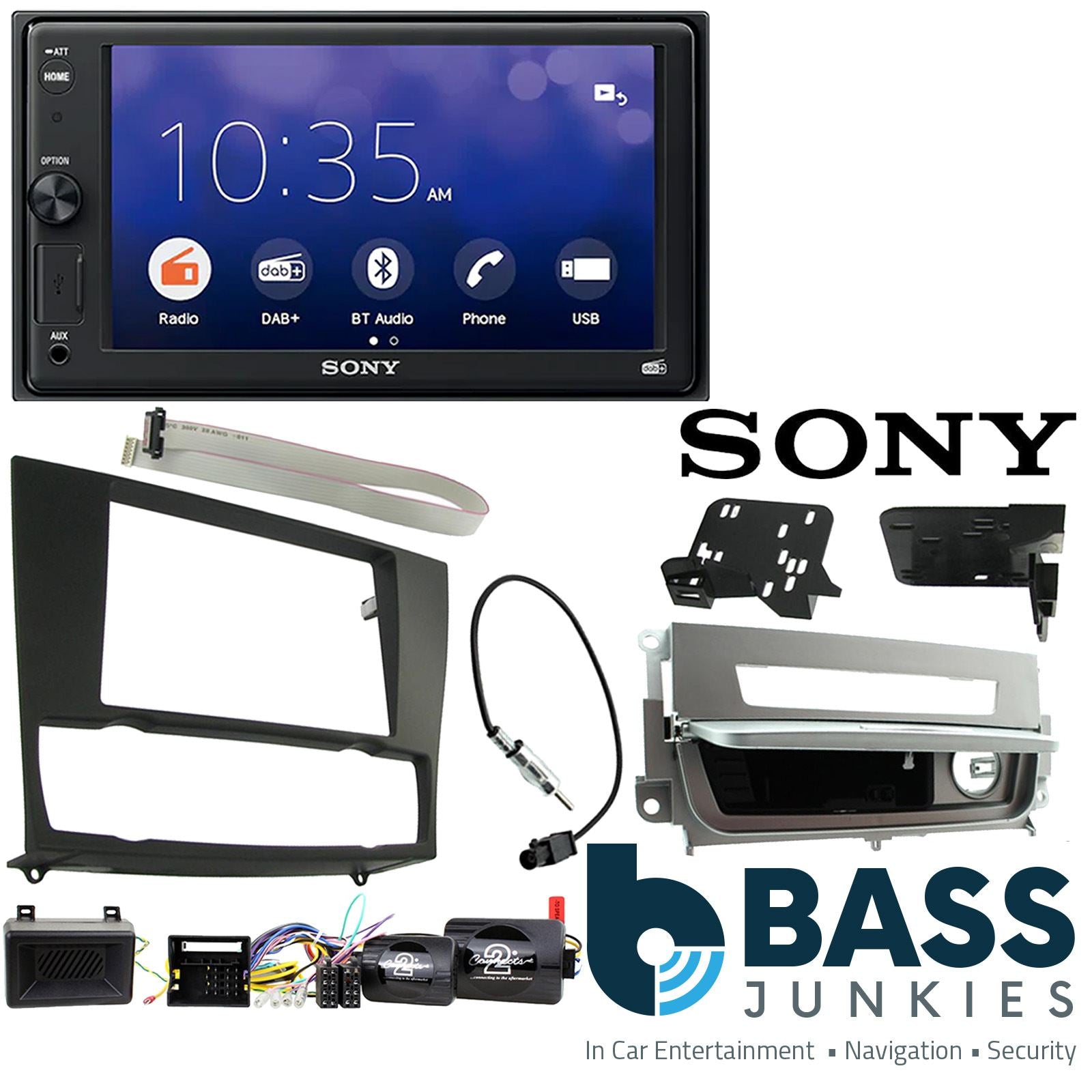 SONY XAV-1550D DAB+ Smart Bluetooth Car Radio + Stereo fitting kit + Steering Wheel Controls Loom for BMW 3-Series E90, 2005-2012 | E91, 2005-2012 | E92, 2005-2012 | E93, 2005-2012