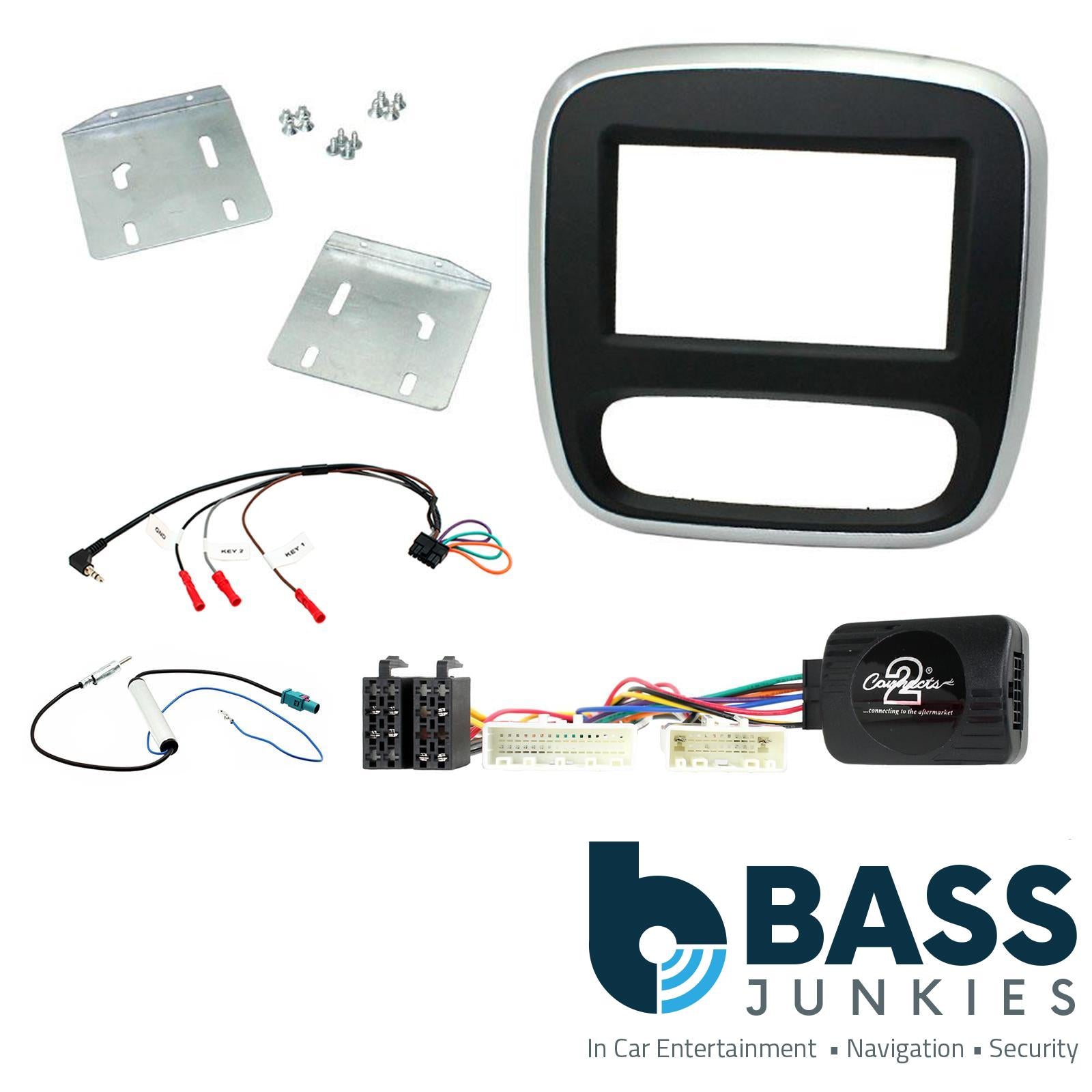 Connects2 CTKRT07 - Renault Trafic 2015 Onwards Double Din Fascia & Steering Wheel Interface Installation Kit