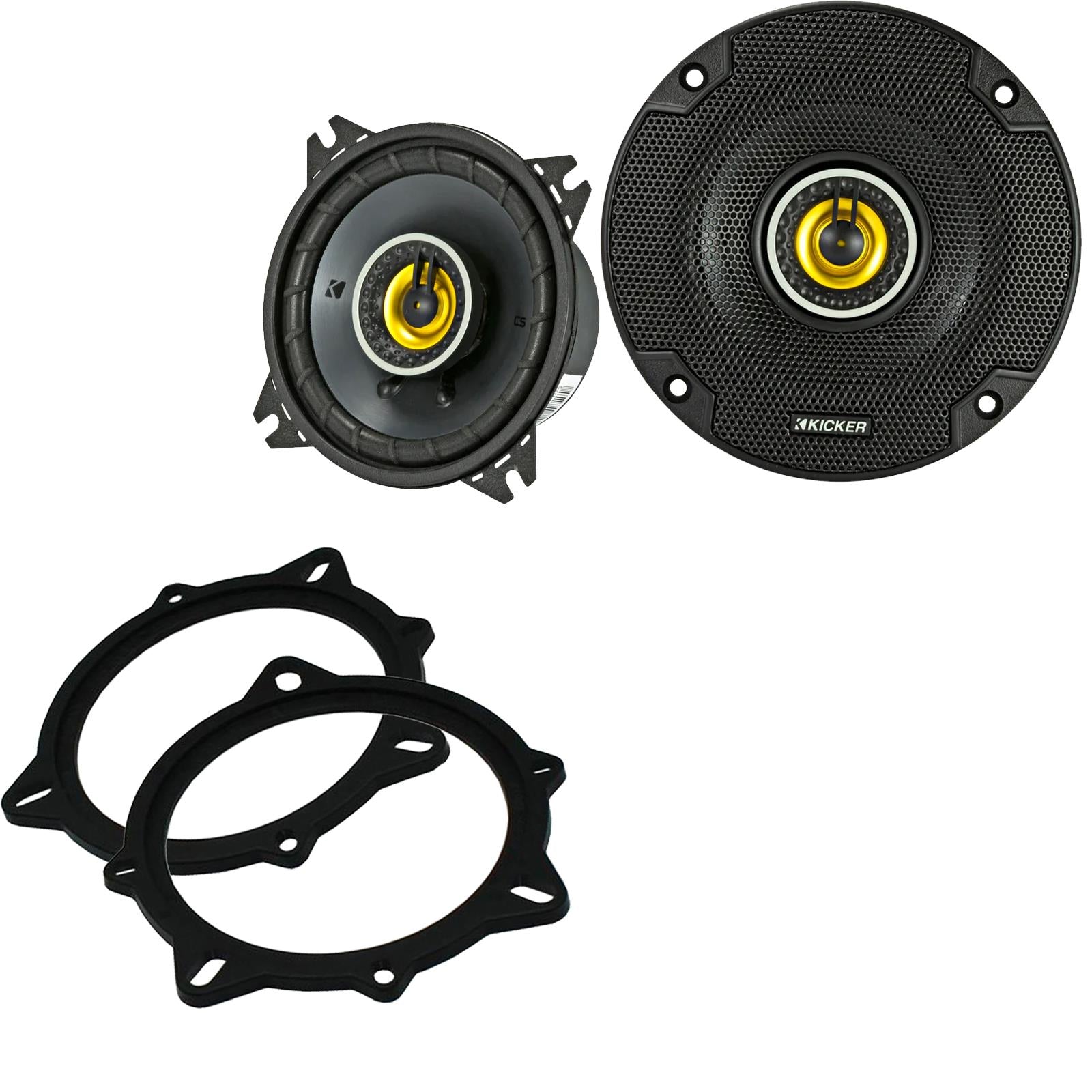 Kicker CSC44 100mm/10cm/4" 2-Way Coaxial Car speakers (Per Pair Max 300|100 watts RMS) Fits BMW 5-Series 2006-10 | X1 09-15 | X3 06-10 | X5 06-13 | 3-Series 05-12