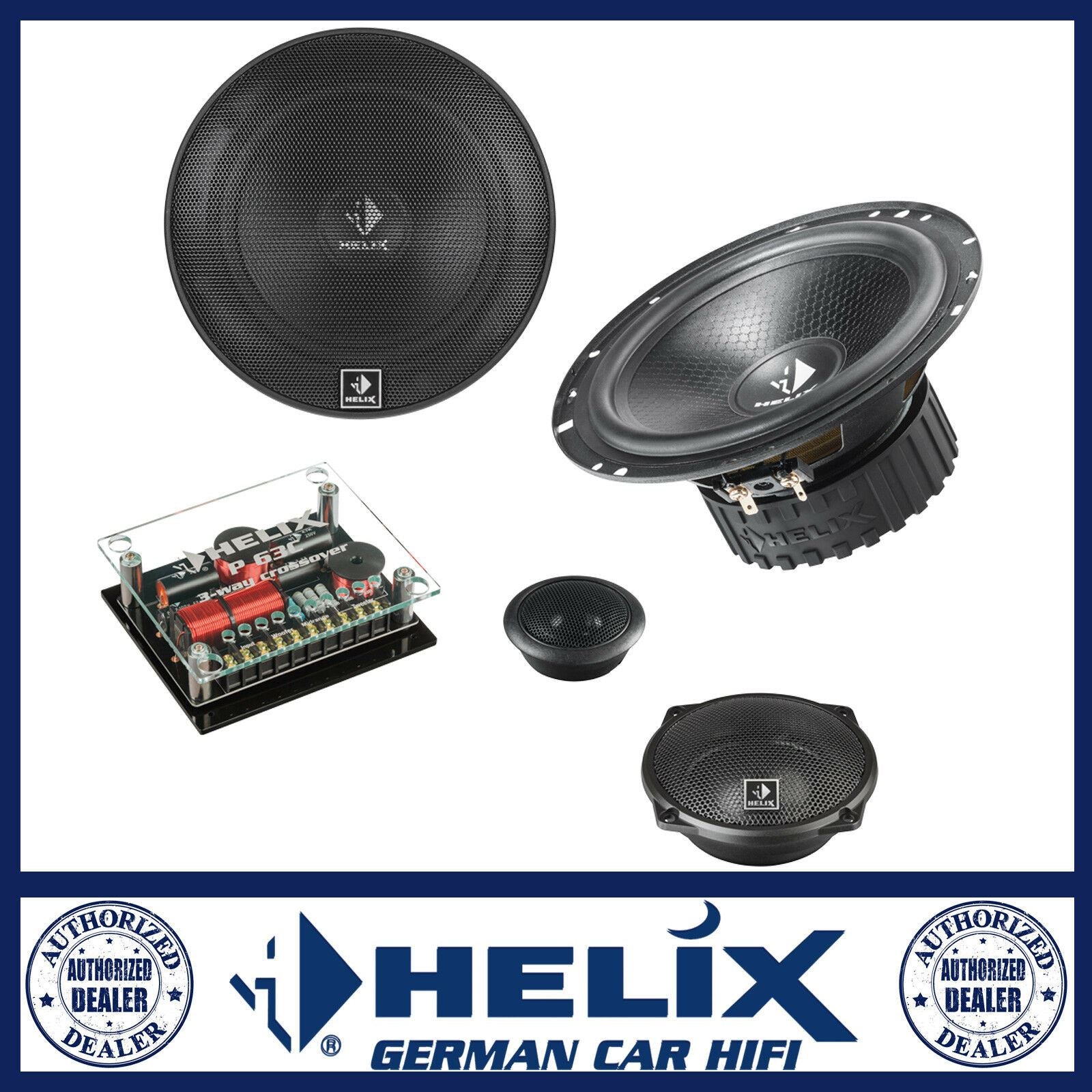 HELIX P 63C - 6.5" 165mm 500 Watts 3 Way Component System Car Van Speakers