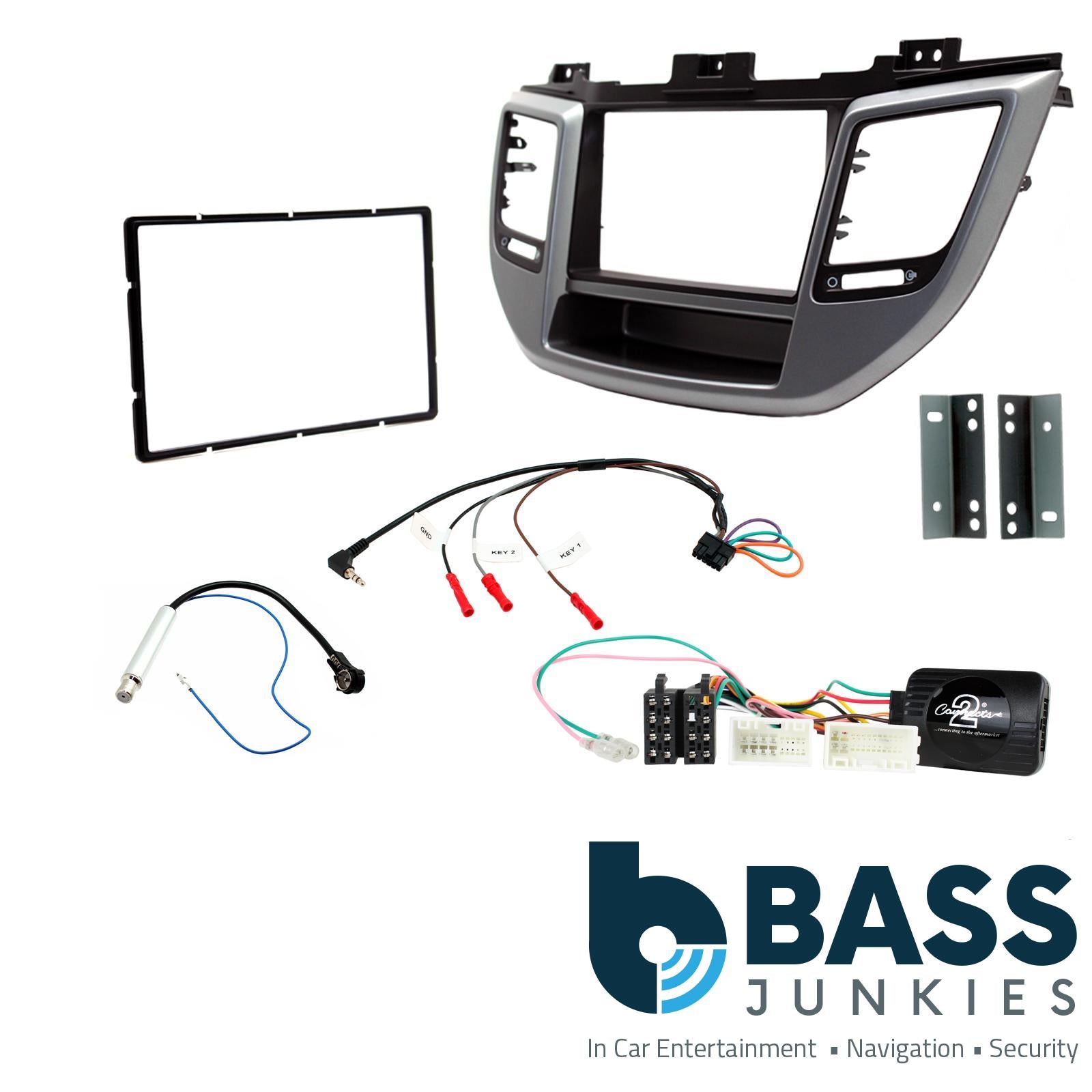 Connects2 CTKHY23 Hyundai Tucson 2015 Onwards Double Din Car Fascia Steering Wheel Interface Kit