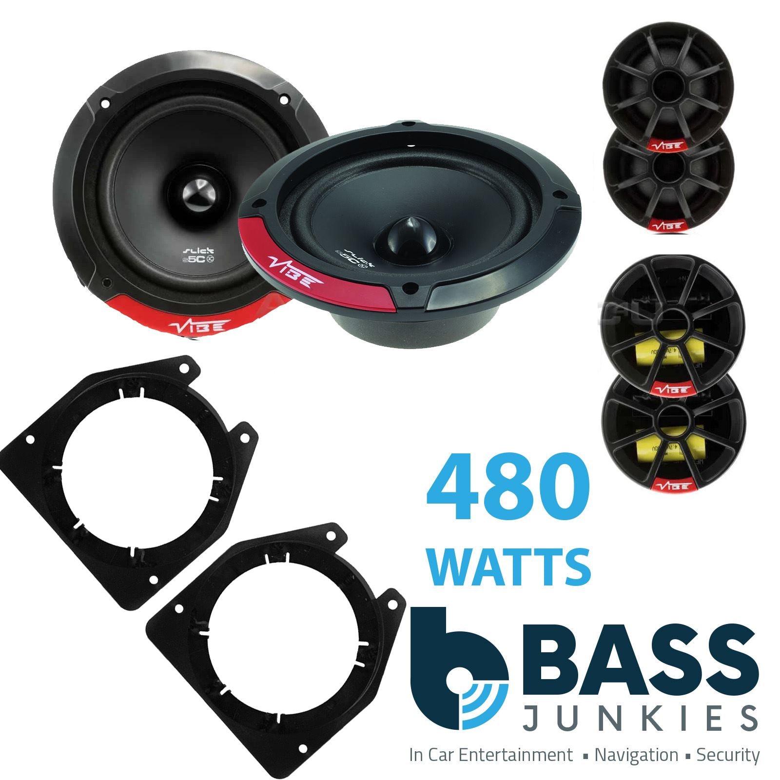 Vibe SLICK5C-V7 2-Way 130mm/13cm/5.25" Component Speakers (Per Pair 480 Watts) Fits GMC VAN 1996-96