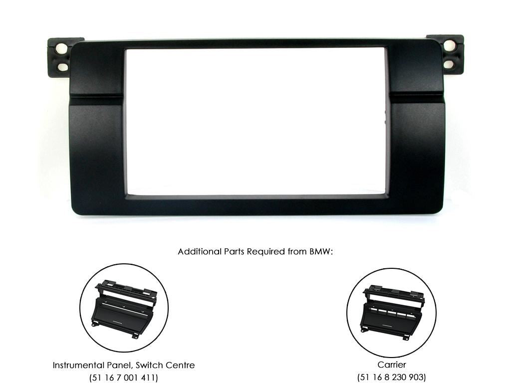 SONY 6.2" Screen Blutooth Double Din Stereo Fitting Kit + Steering Wheel Stalk Controls to fit BMW 3-Series 1998-05