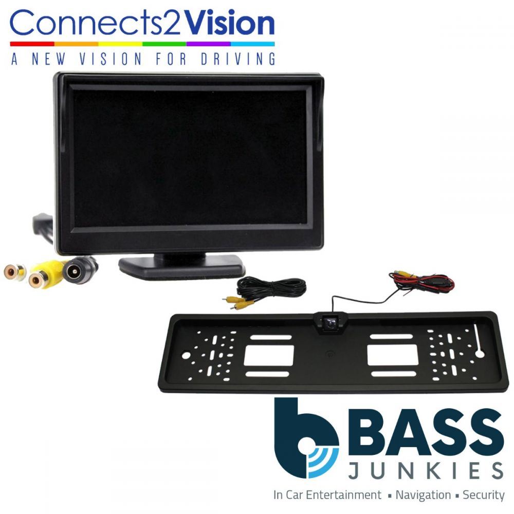 Universal Car Van Rear Reverse Number Plate Camera & 5" Dash Mount Screen Kit