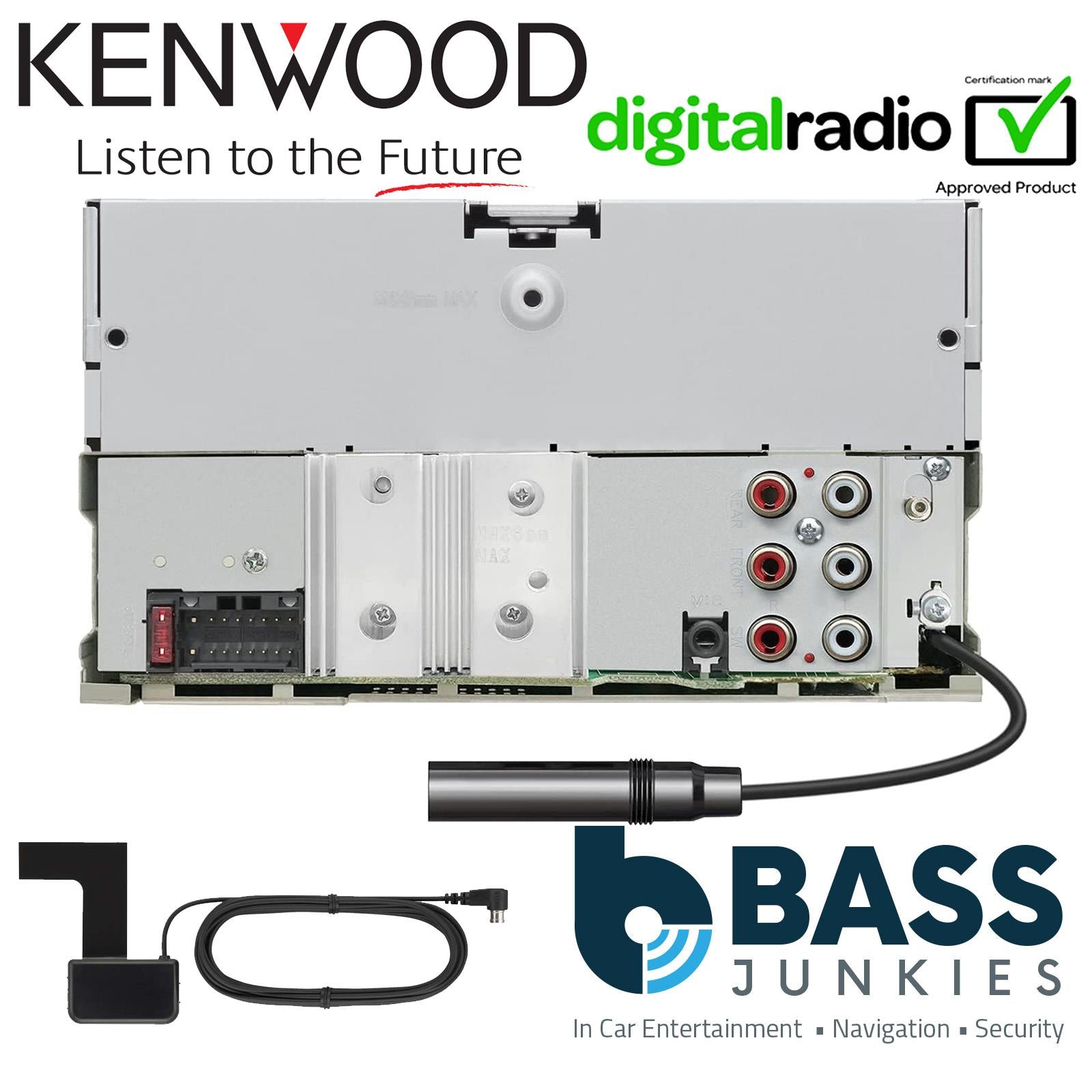 Kenwood Bluetooth DAB iPhone Alexa Android Car Stereo for Ford Transit 2015-2021