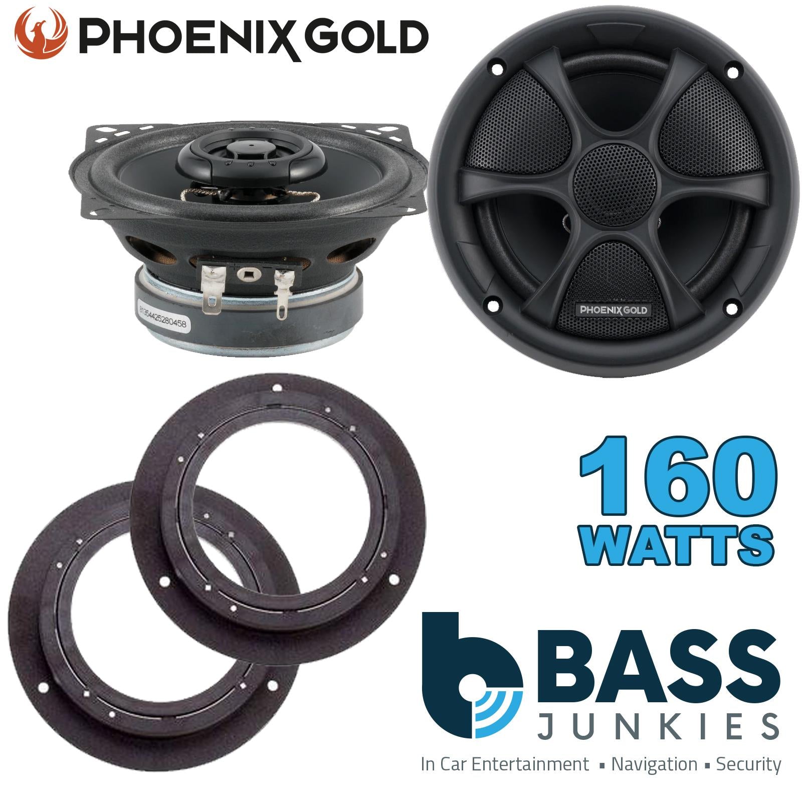Phoenix Gold RX4CX 100mm/10cm/4" 2-Way Coaxial Car speakers (Per Pair Max 160|80 watts RMS) Fits Mercedes C-Class 2015-21