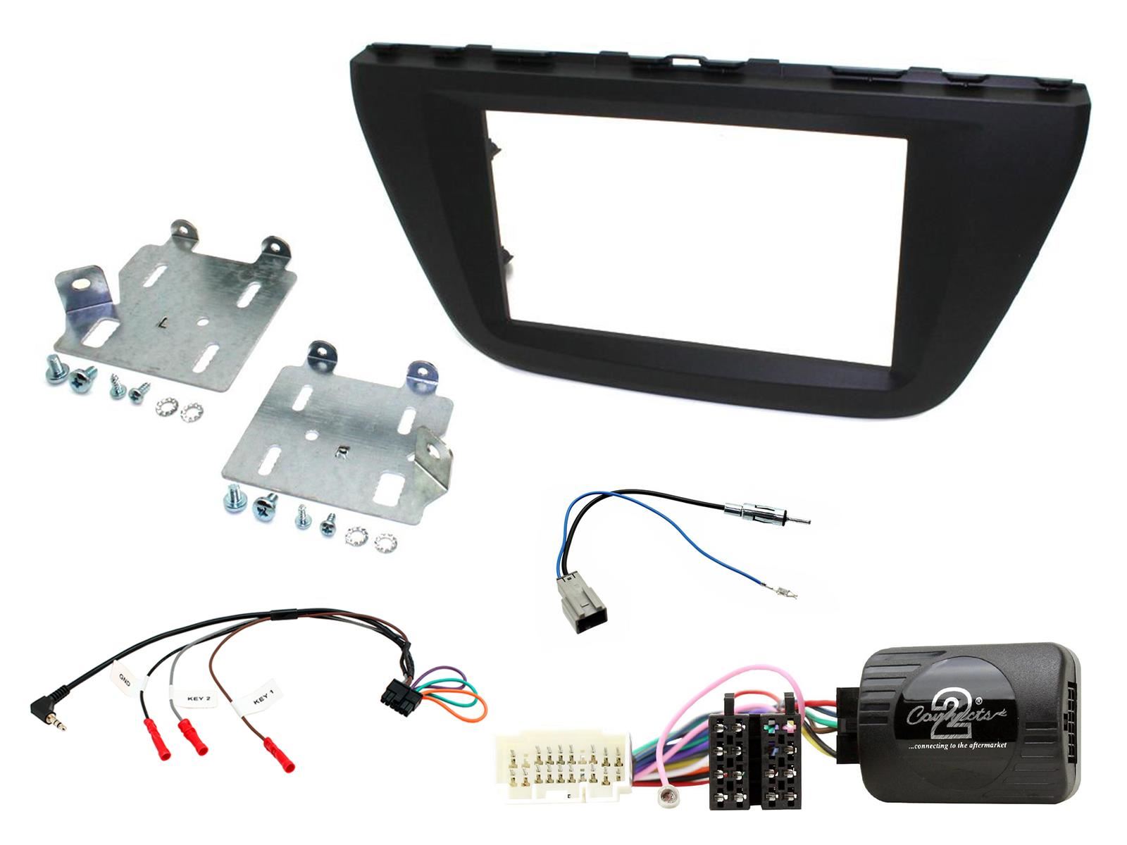 Grundig 6.8" Apple Android Double Din Stereo Fitting Kit + Steering Wheel Stalk Controls to fit Suzuki SX4-S-Cross 13-17