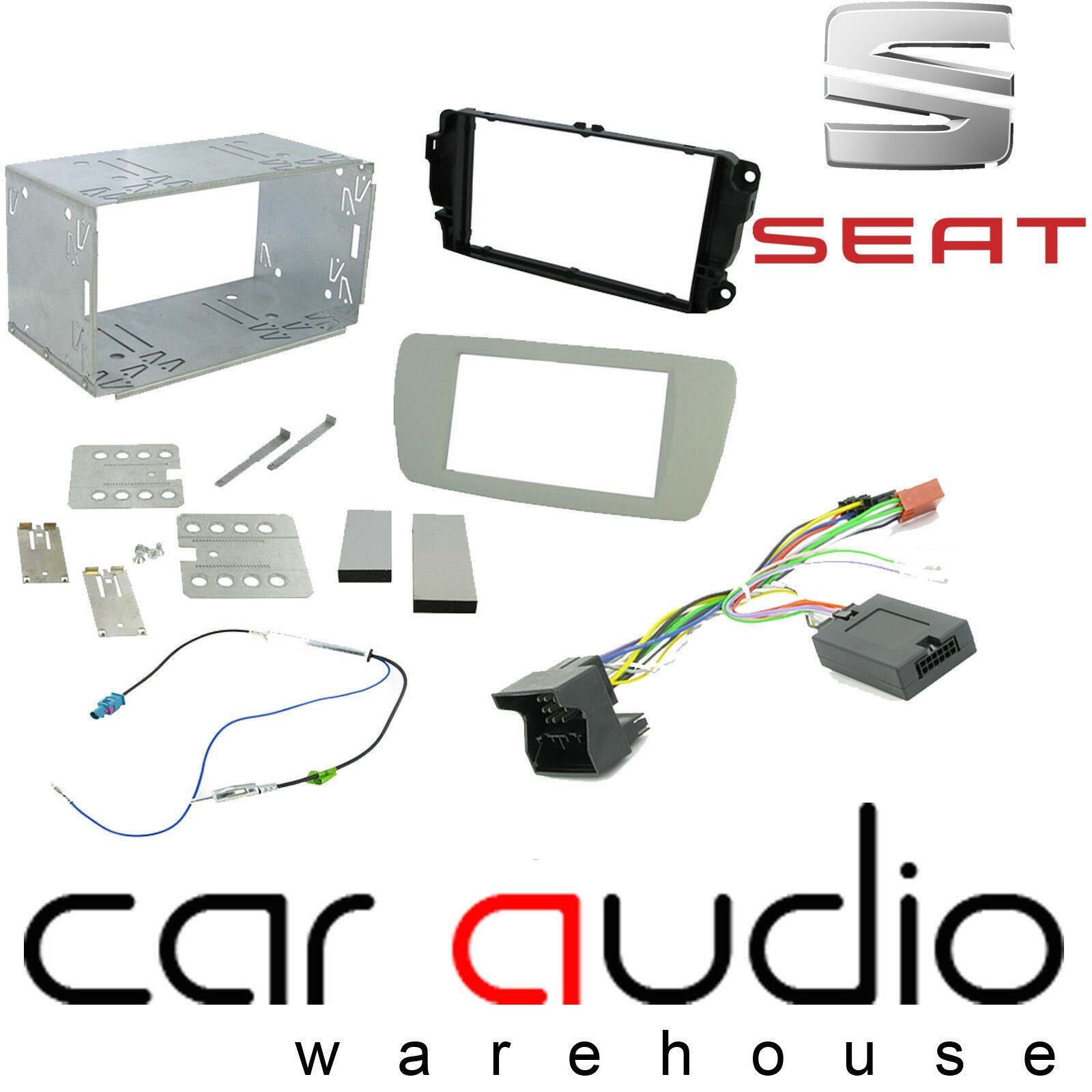 Connects2 CTKST04 - Seat Ibiza 2008-2014 Double Din Fascia & Steering Wheel Interface Installation Kit