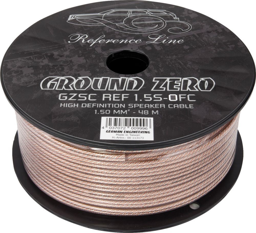 Ground Zero GZSC REF 1.5S-OFC - 1.5 mm² Speaker cable spool pure OFC 48m