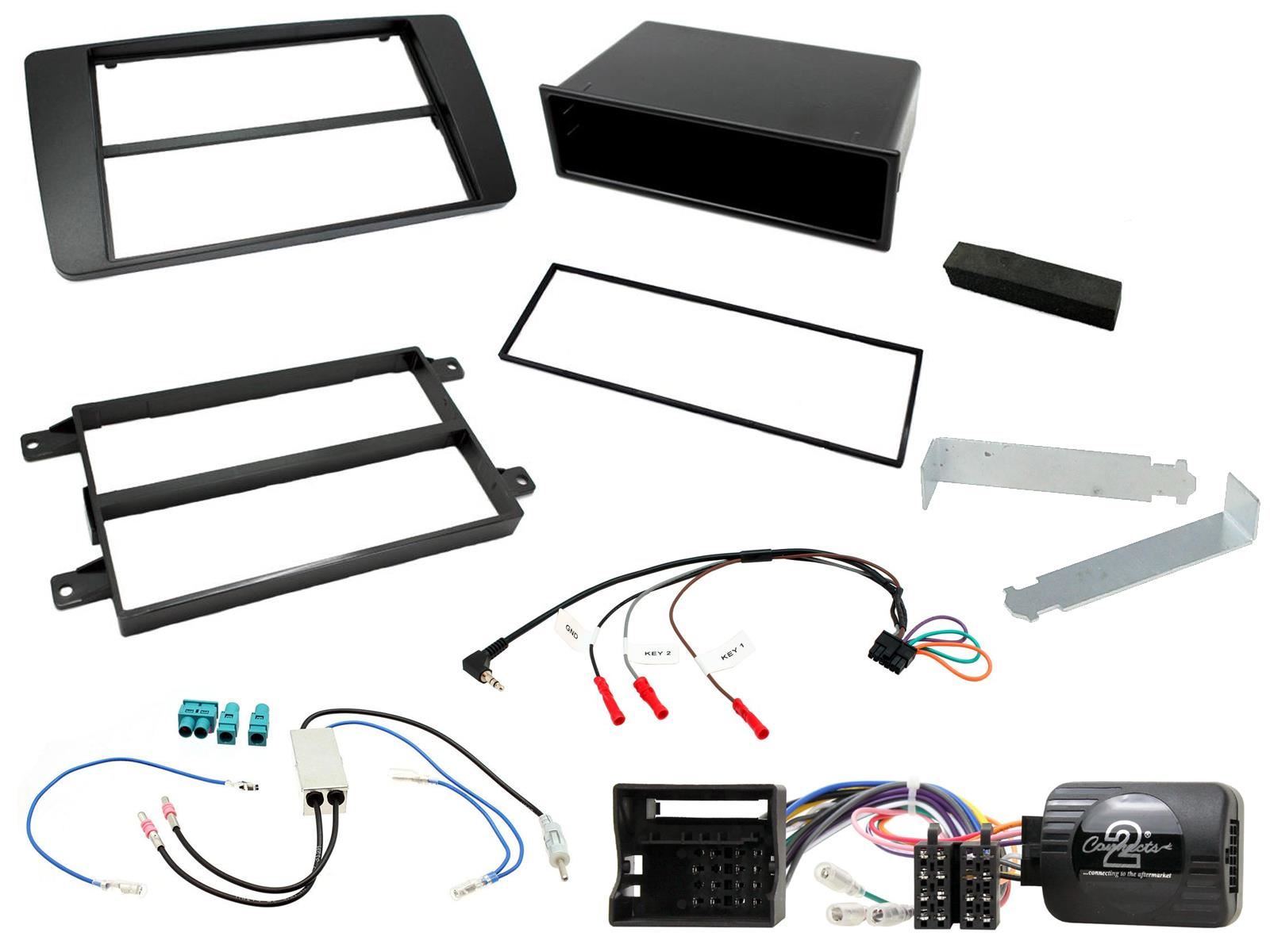 Single Din Stereo Fitting Kit + Steering Wheel Stalk Controls to fit Skoda Octavia 2004-13 | Skoda Laura 2010-